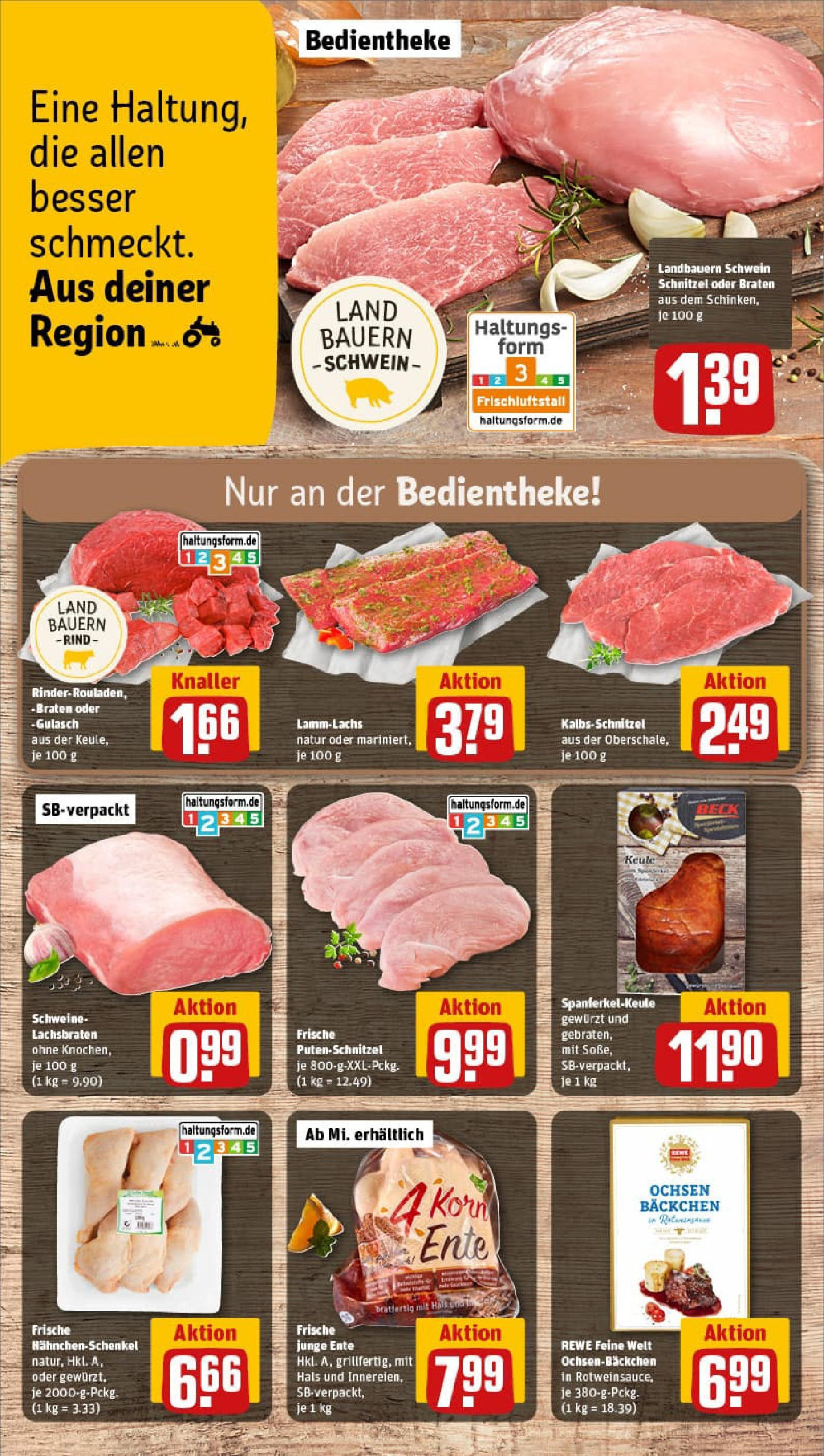 REWE Prospekt ab 28.09.2025 zum Blättern » Angebote | Seite: 14 | Produkte: Hahnchenschenkel, Schnitzel, Putenschnitzel, Ente