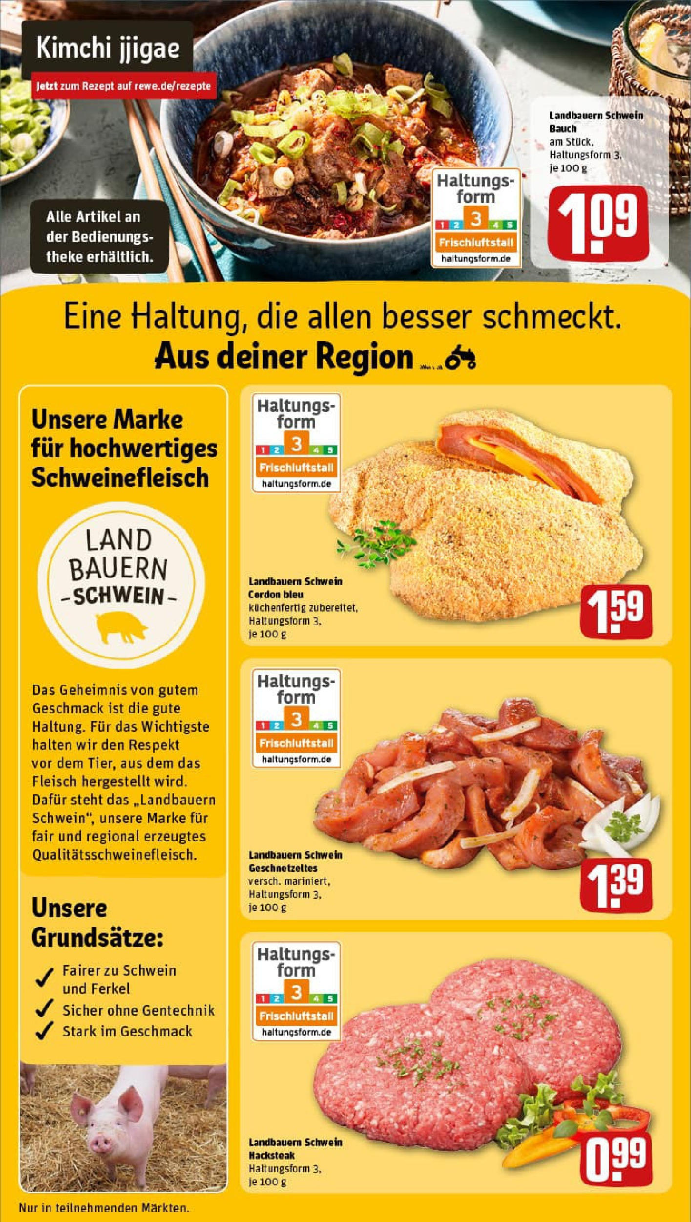 REWE Prospekt ab 28.09.2025 zum Blättern » Angebote | Seite: 16 | Produkte: Theke, Schweinefleisch, Steak, Fleisch