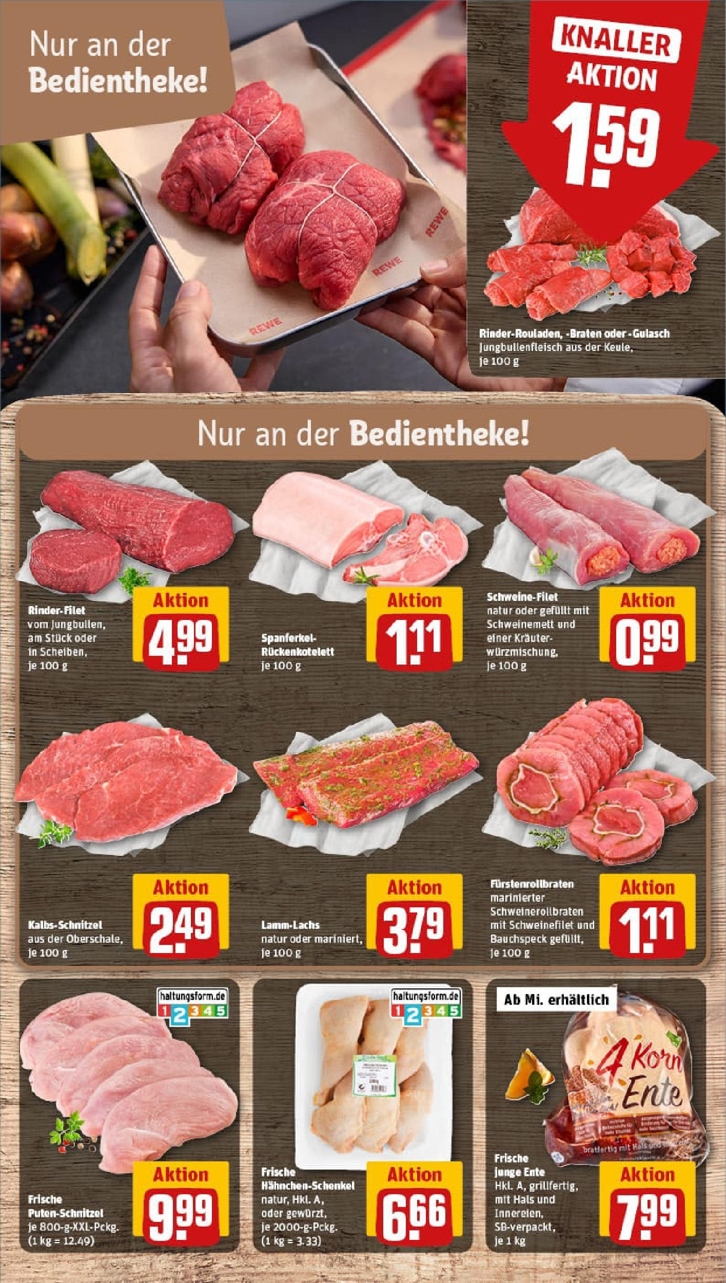 REWE Prospekt ab 28.09.2025 zum Blättern » Angebote | Seite: 14 | Produkte: Hahnchenschenkel, Rinderfilet, Gulasch, Putenschnitzel
