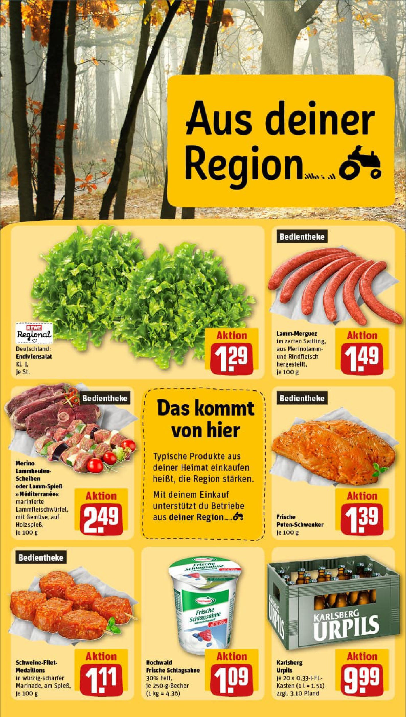 REWE Prospekt ab 28.09.2025 zum Blättern » Angebote | Seite: 26 | Produkte: Schlagsahne, Schweinefilet, Rindfleisch