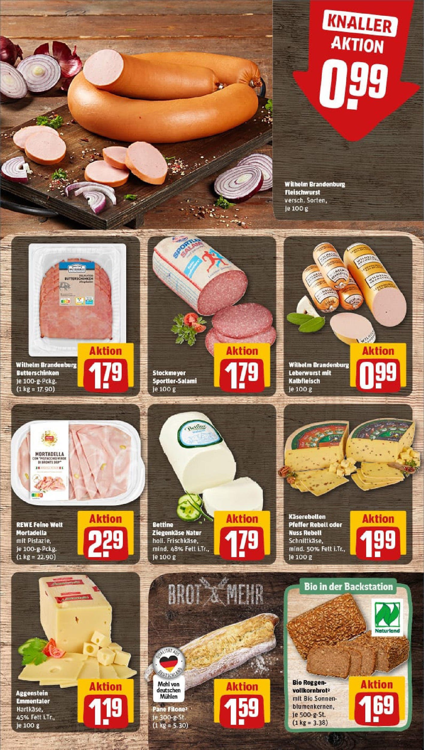 REWE Prospekt ab 29.09.2025 zum Blättern » Angebote | Seite: 13 | Produkte: Mehl, Ziegenkäse, Pfeffer, Brot