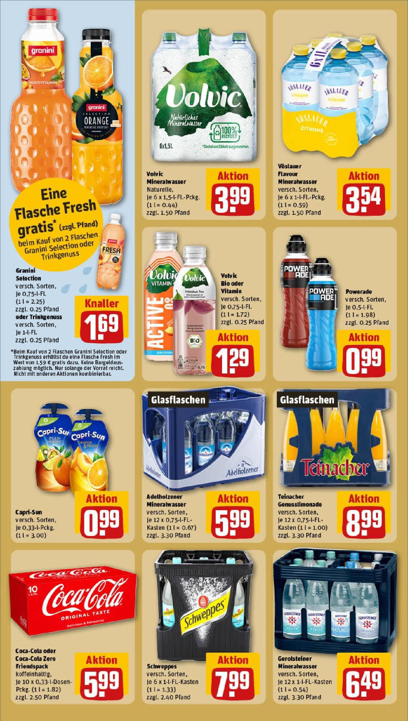 REWE Prospekt ab 29.09.2025 zum Blättern » Angebote | Seite: 18 | Produkte: Adelholzener, Schweppes, Powerade, Gerolsteiner