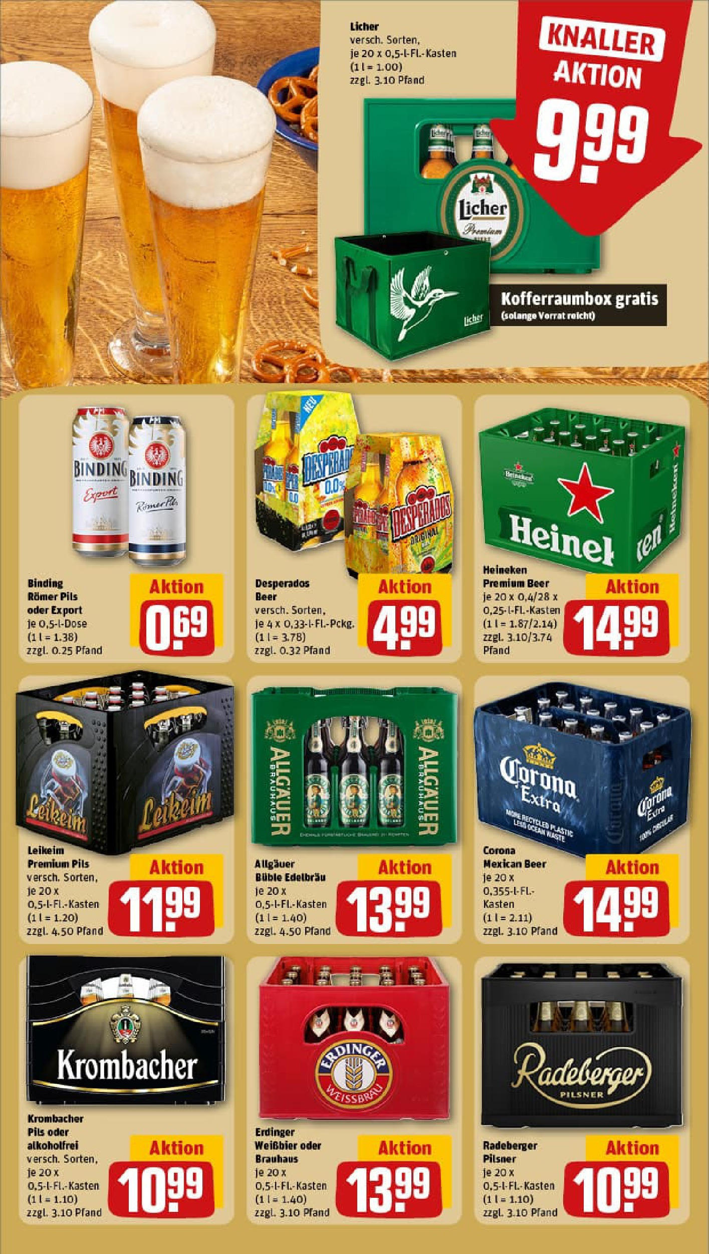REWE Prospekt ab 29.09.2025 zum Blättern » Angebote | Seite: 19 | Produkte: Erdinger, Weißbier, Heineken, Radeberger pilsner