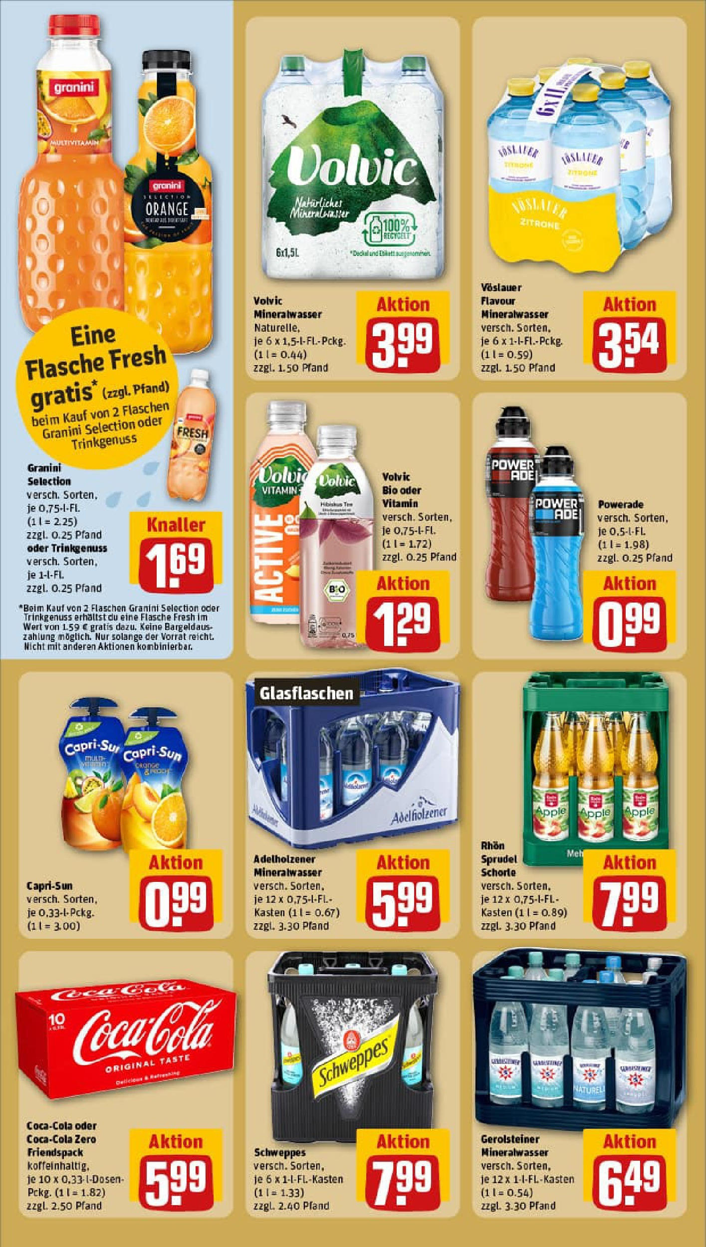 REWE Prospekt ab 28.09.2025 zum Blättern » Angebote | Seite: 18 | Produkte: Schweppes, Powerade, Granini, Volvic