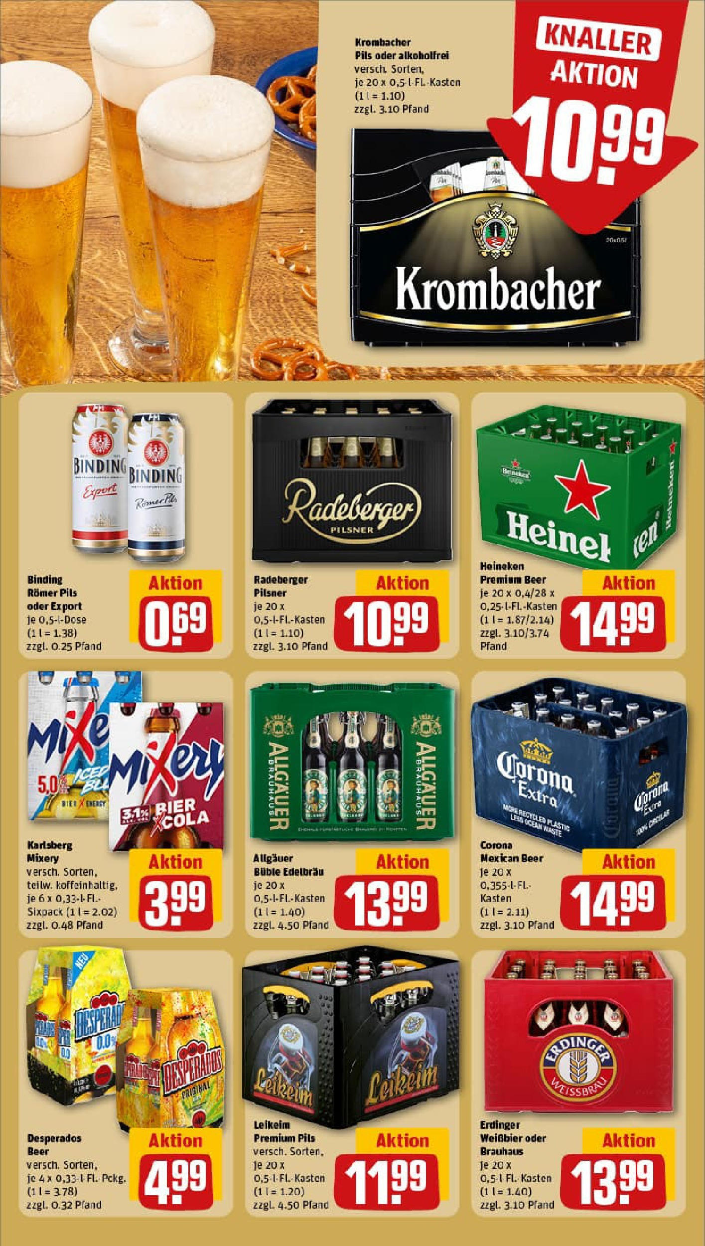 REWE Prospekt ab 28.09.2025 zum Blättern » Angebote | Seite: 19 | Produkte: Bier, Heineken, Desperados, Mixery