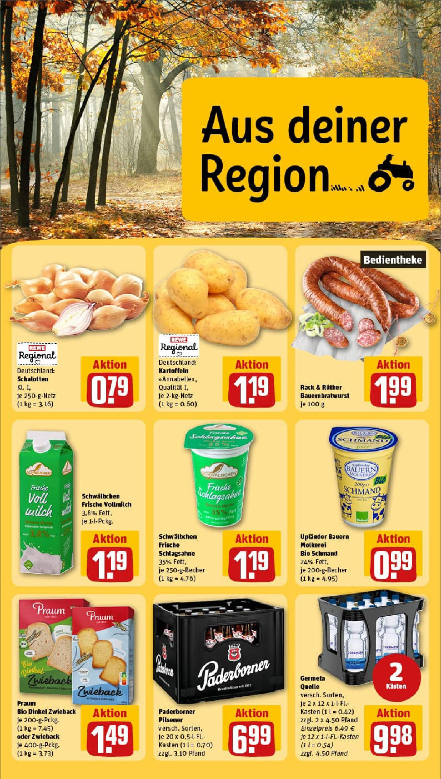 REWE Prospekt ab 28.09.2025 zum Blättern » Angebote | Seite: 23 | Produkte: Schlagsahne, Milch, Kartoffeln