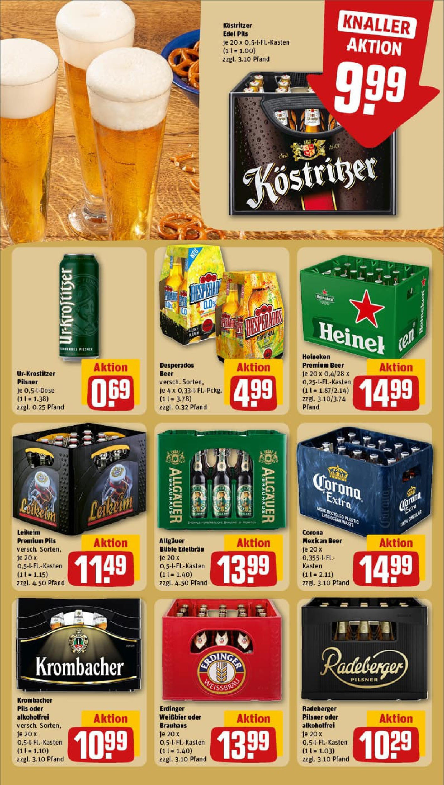 REWE Prospekt ab 28.09.2025 zum Blättern » Angebote | Seite: 19 | Produkte: Weißbier, Pils, Desperados, Krombacher