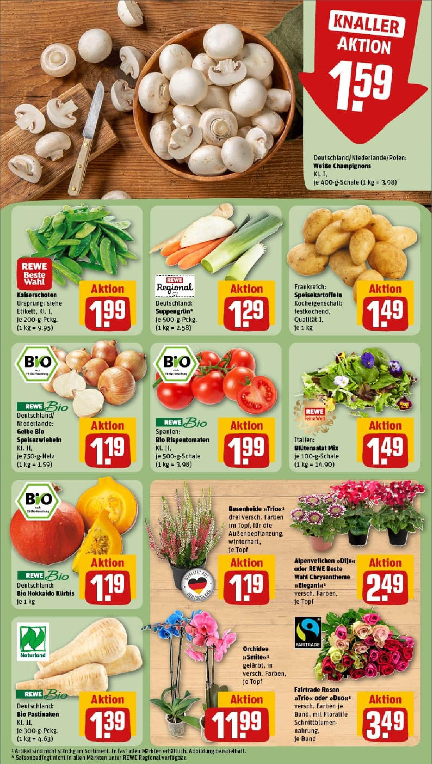 REWE Prospekt ab 28.09.2025 zum Blättern » Angebote | Seite: 7 | Produkte: Rinderrouladen, Rumpsteak, Cevapcici, Schweinefleisch