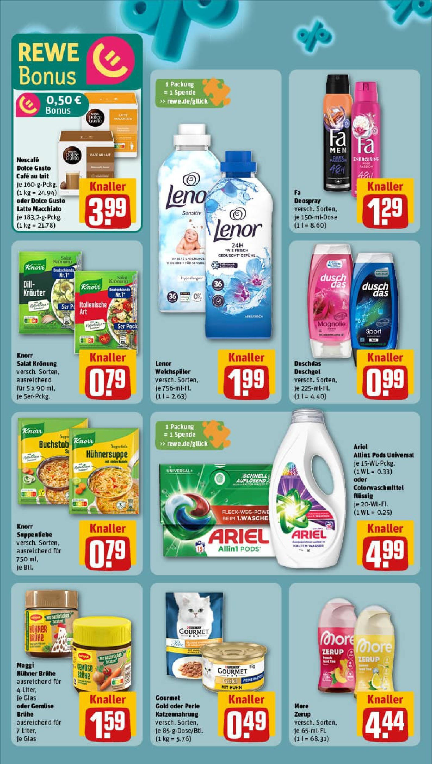REWE Prospekt ab 28.09.2025 zum Blättern » Angebote | Seite: 7 | Produkte: Duschgel, Shower Gel, Deospray, Dolce gusto