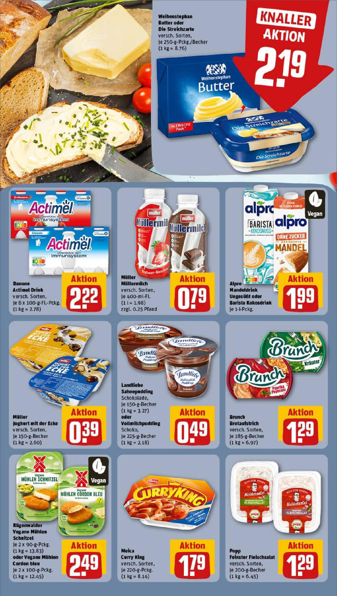 REWE Prospekt ab 28.09.2025 zum Blättern » Angebote | Seite: 14 | Produkte: Butter, Joghurt, Zucker, Müllermilch