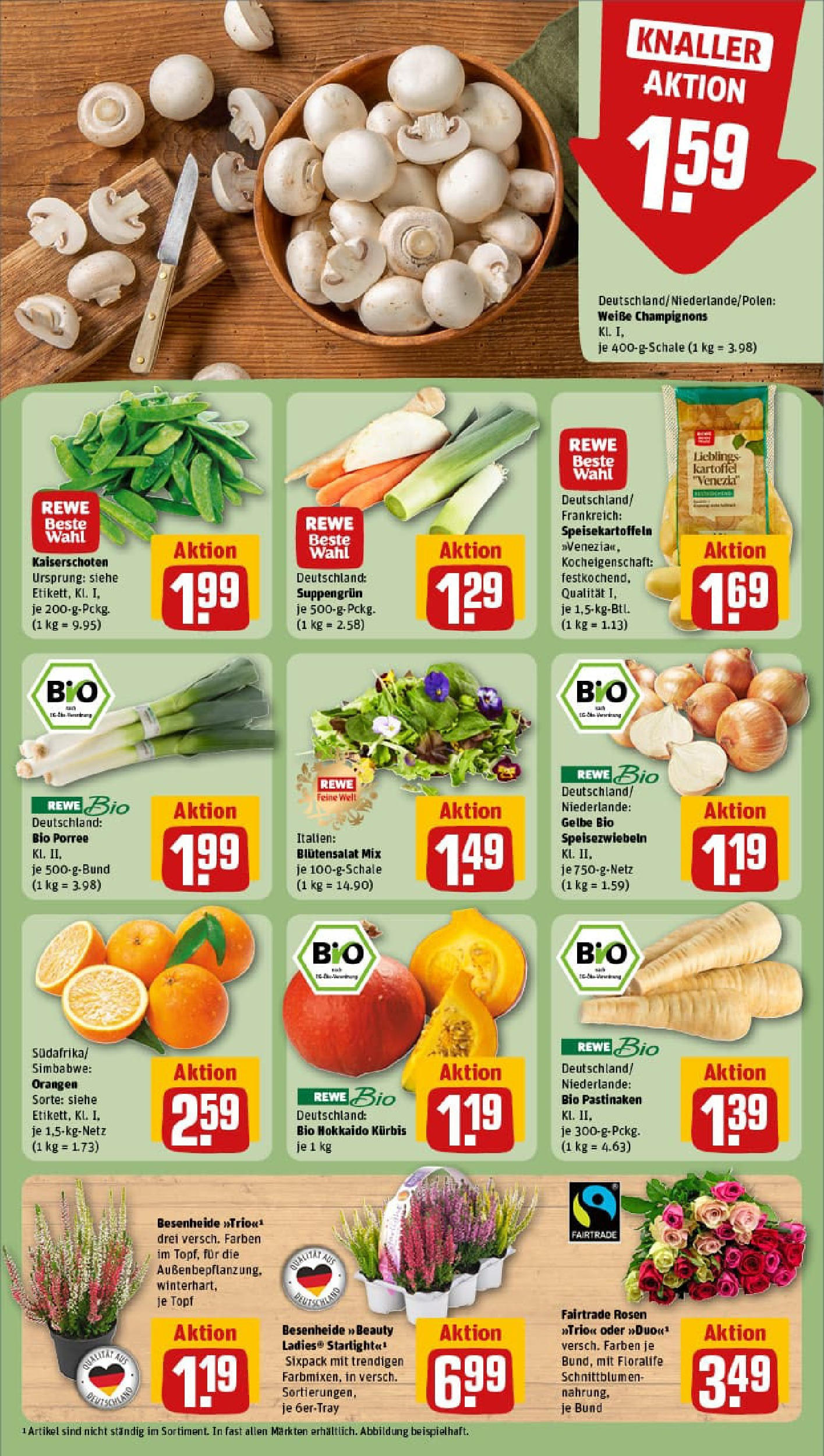 REWE Prospekt ab 28.09.2025 zum Blättern » Angebote | Seite: 11 | Produkte: Orangen, Champignons, Kürbis