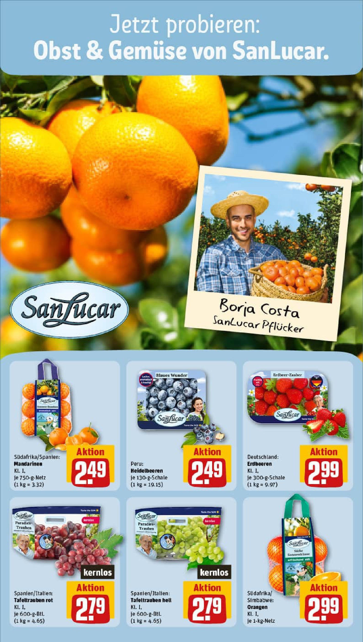 REWE Prospekt ab 28.09.2025 zum Blättern » Angebote | Seite: 12 | Produkte: Trauben, Orangen, Obst, Erdbeeren