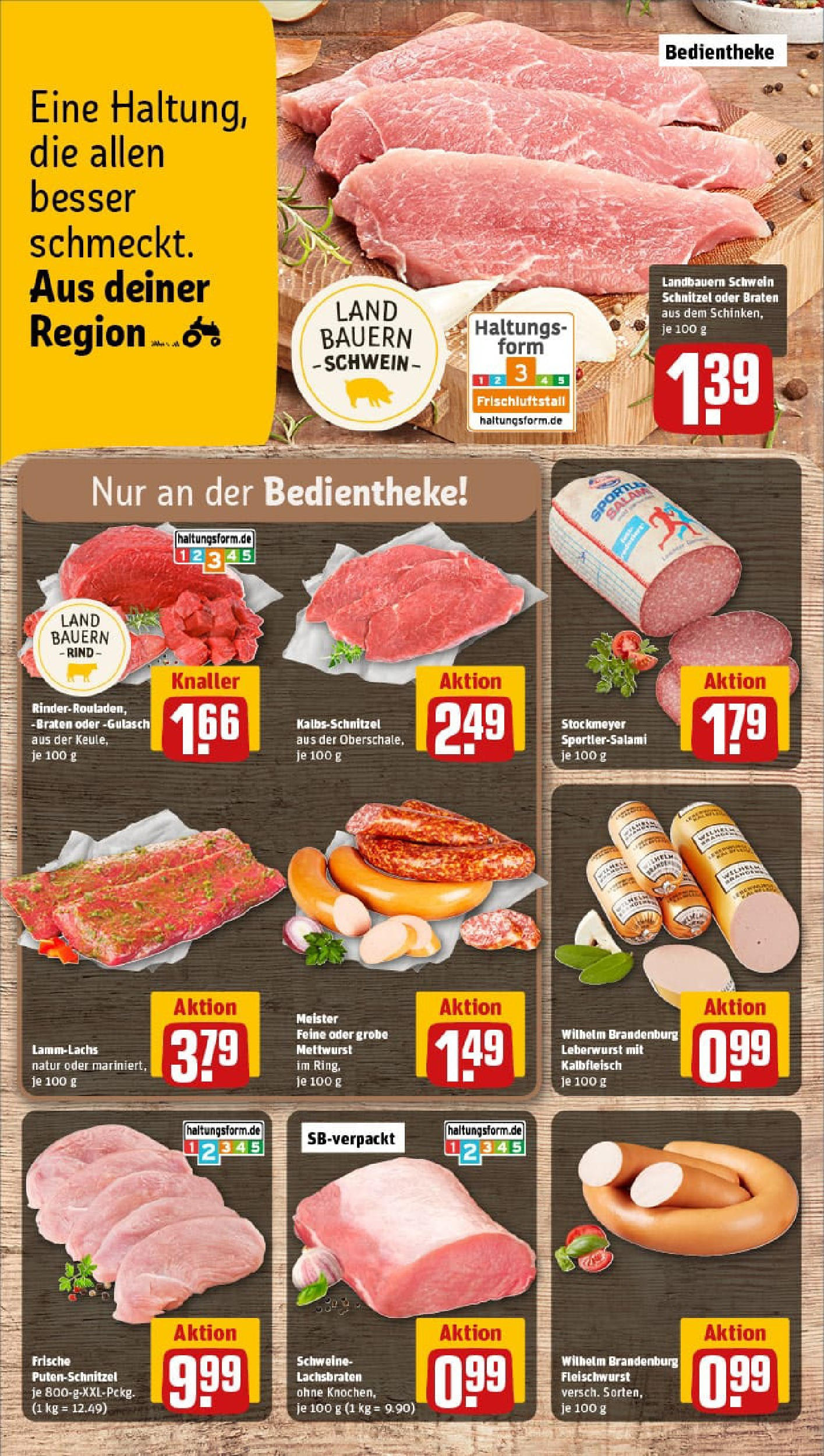 REWE Prospekt ab 28.09.2025 zum Blättern » Angebote | Seite: 14 | Produkte: Schnitzel, Gulasch, Putenschnitzel, Salami