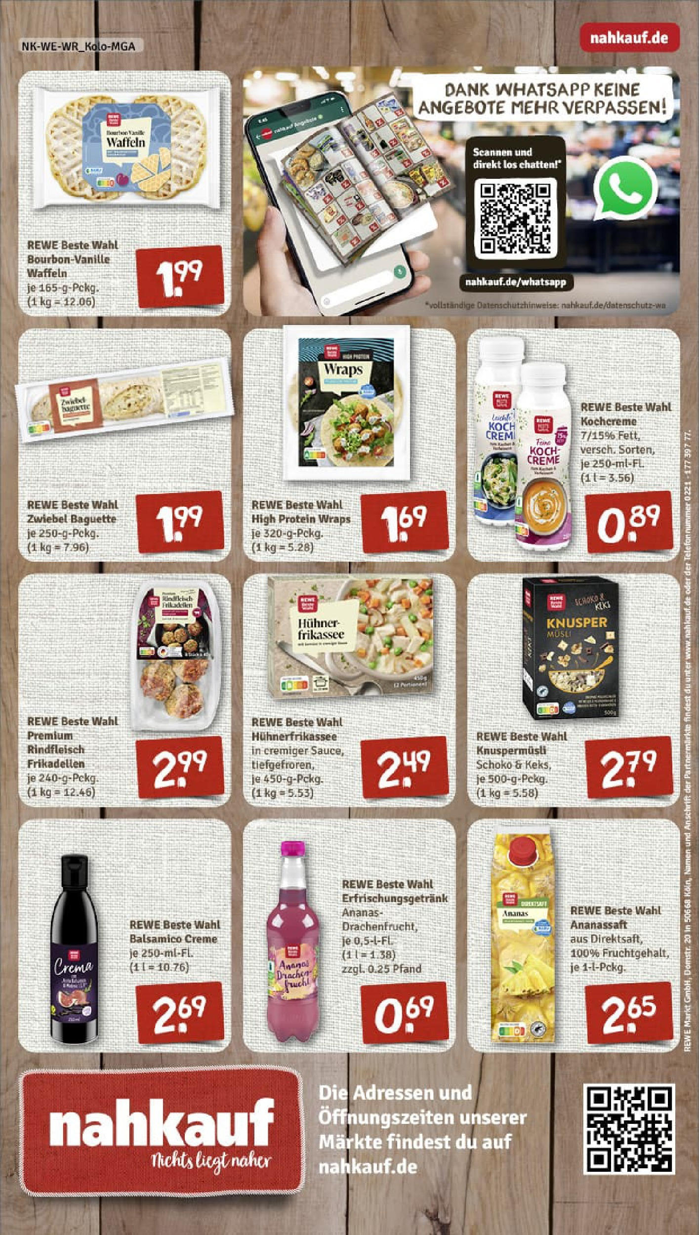 REWE Prospekt ab 28.09.2025 zum Blättern » Angebote | Seite: 8 | Produkte: Musli, Balsamico, Ananas, Waffeln