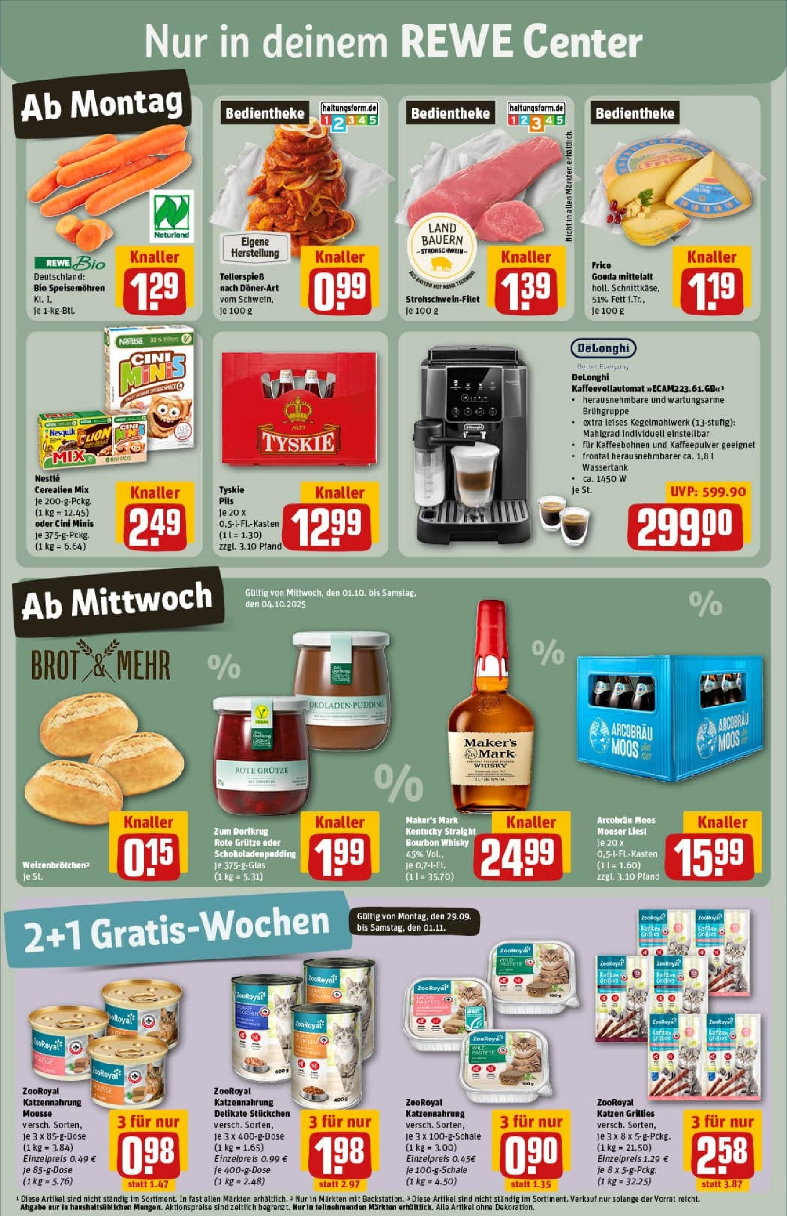 REWE Prospekt ab 28.09.2025 zum Blättern » Angebote | Seite: 5 | Produkte: Käse, Burger, Pizza, Maultaschen