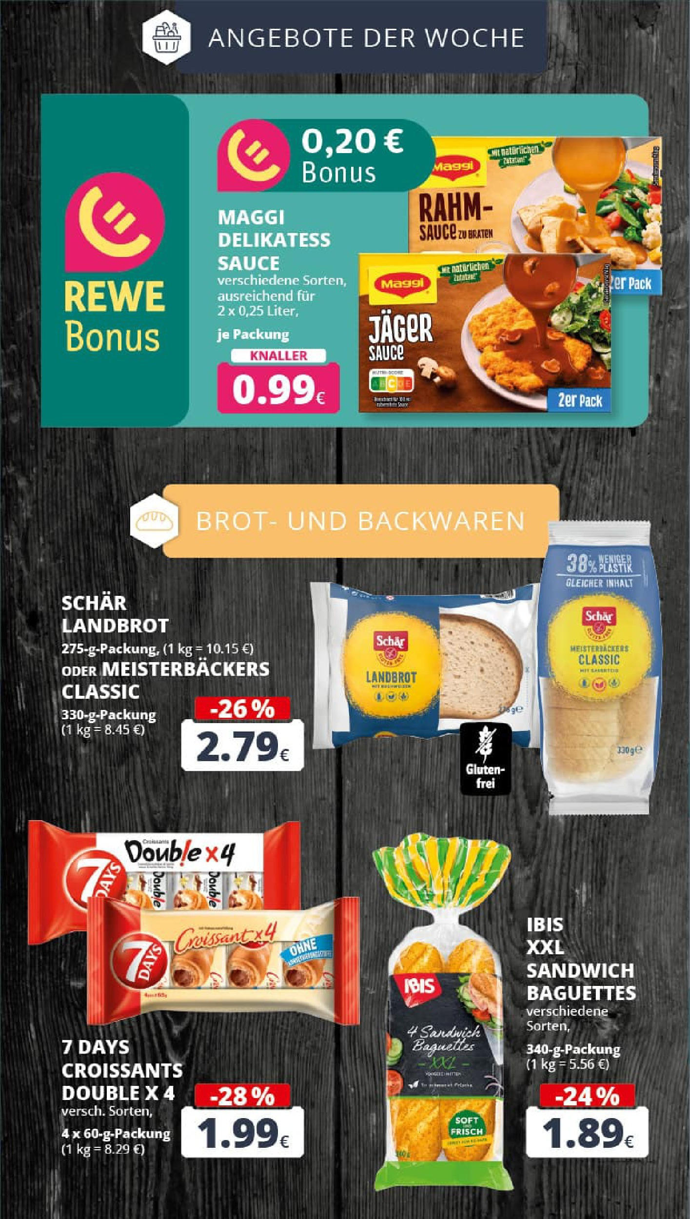 REWE Prospekt ab 28.09.2025 zum Blättern » Angebote | Seite: 8 | Produkte: Maggi, Baguette, Croissant, Brot