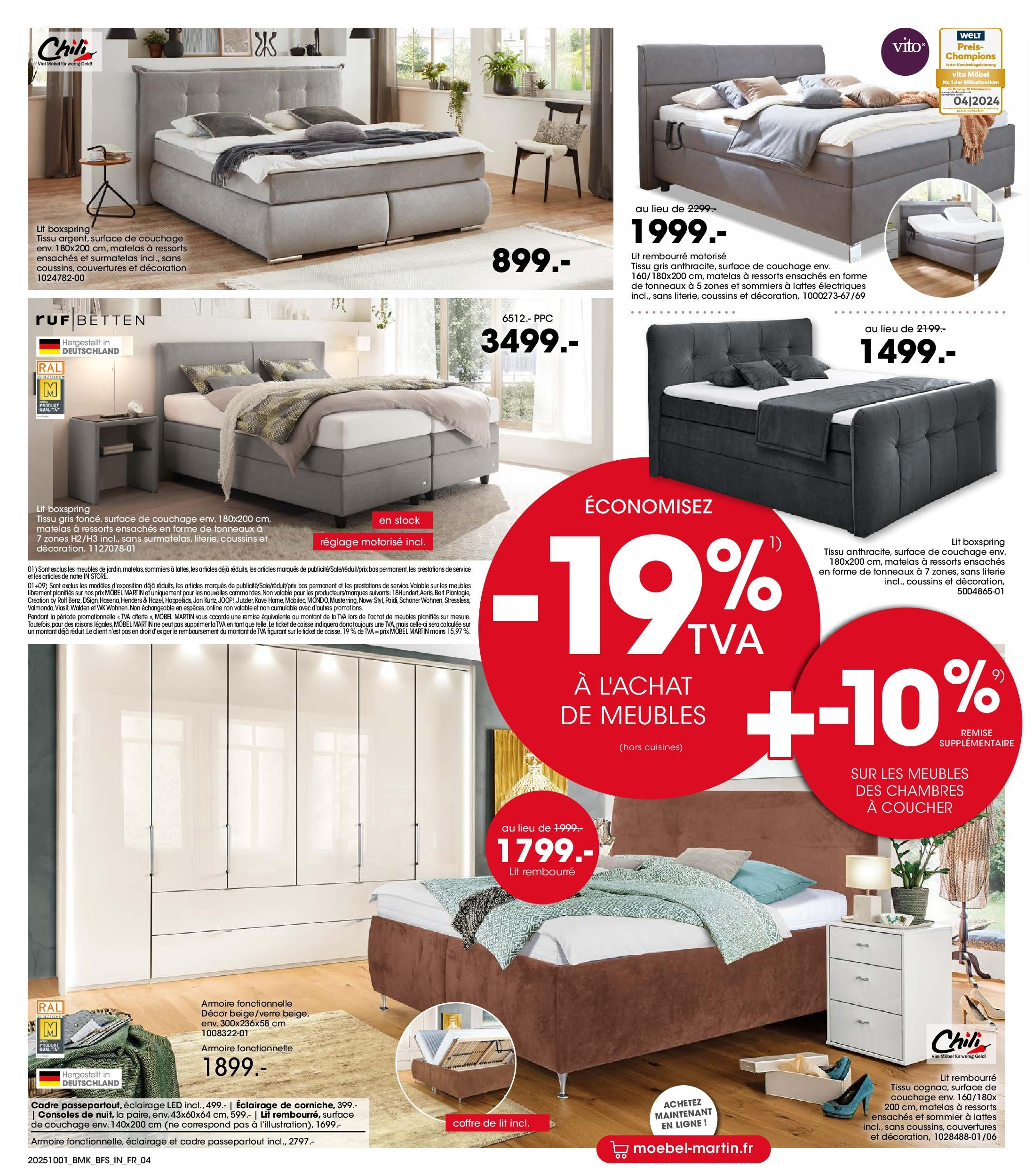 Möbel Martin - Möbel Martin: Offres hebdomadaires à partir du 30/09/2025 - promo en ligne | Page: 4 | Produits: Mais, Lit, Armoire, Literie
