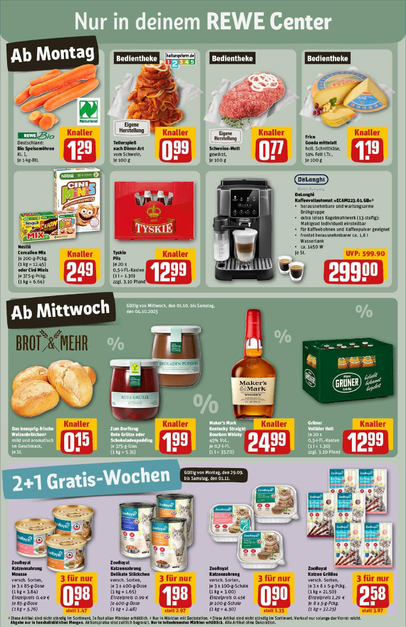 REWE Prospekt ab 28.09.2025 zum Blättern » Angebote | Seite: 3 | Produkte: Whisky, Tyskie, Gouda, Kaffeevollautomat