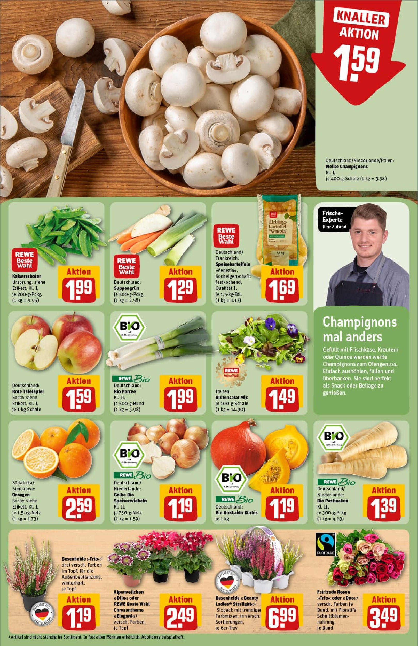 REWE Prospekt ab 28.09.2025 zum Blättern » Angebote | Seite: 11 | Produkte: Orangen, Champignons, Kürbis