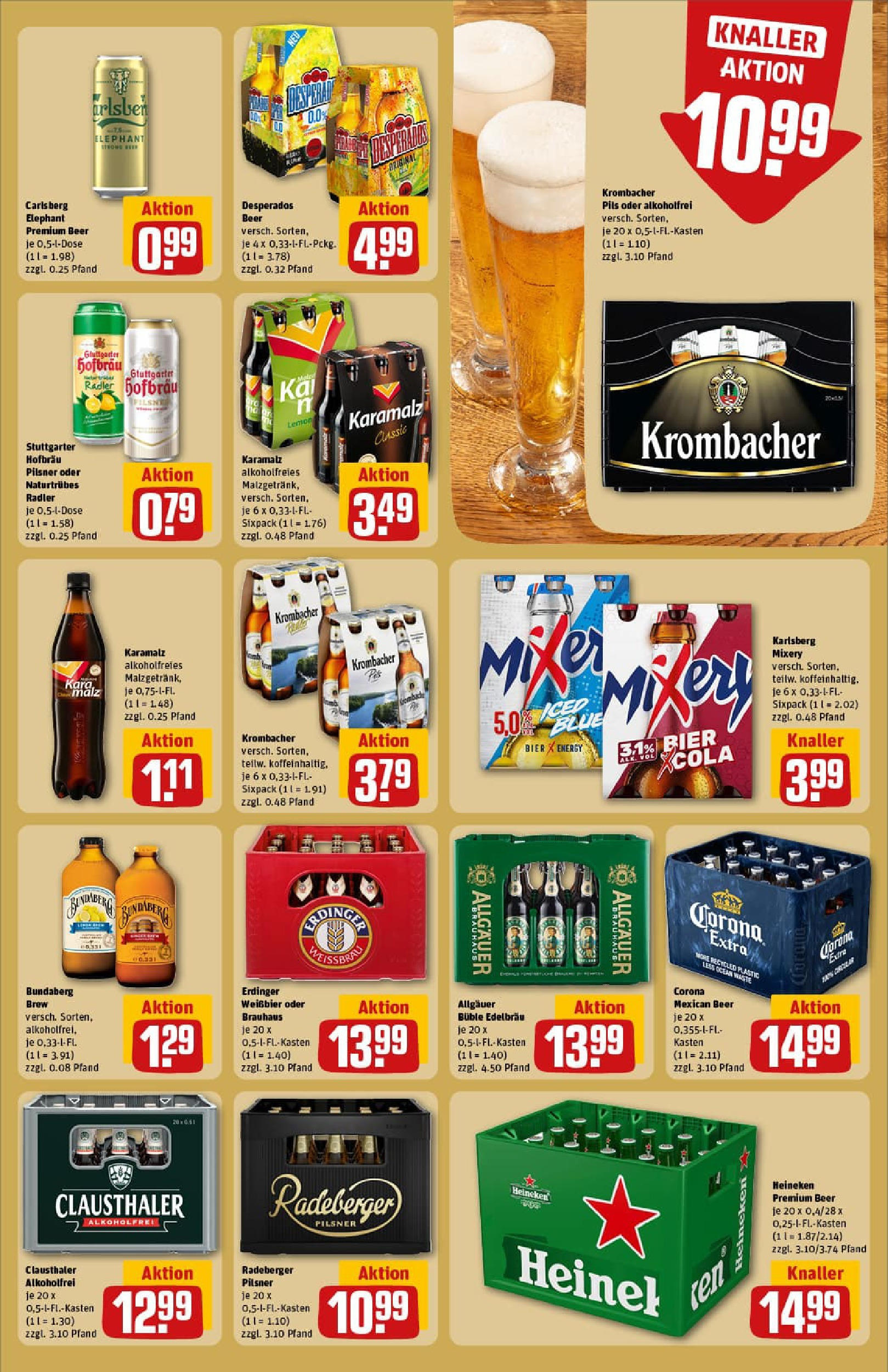 REWE Prospekt ab 28.09.2025 zum Blättern » Angebote | Seite: 25 | Produkte: Carlsberg, Desperados, Krombacher, Mixery
