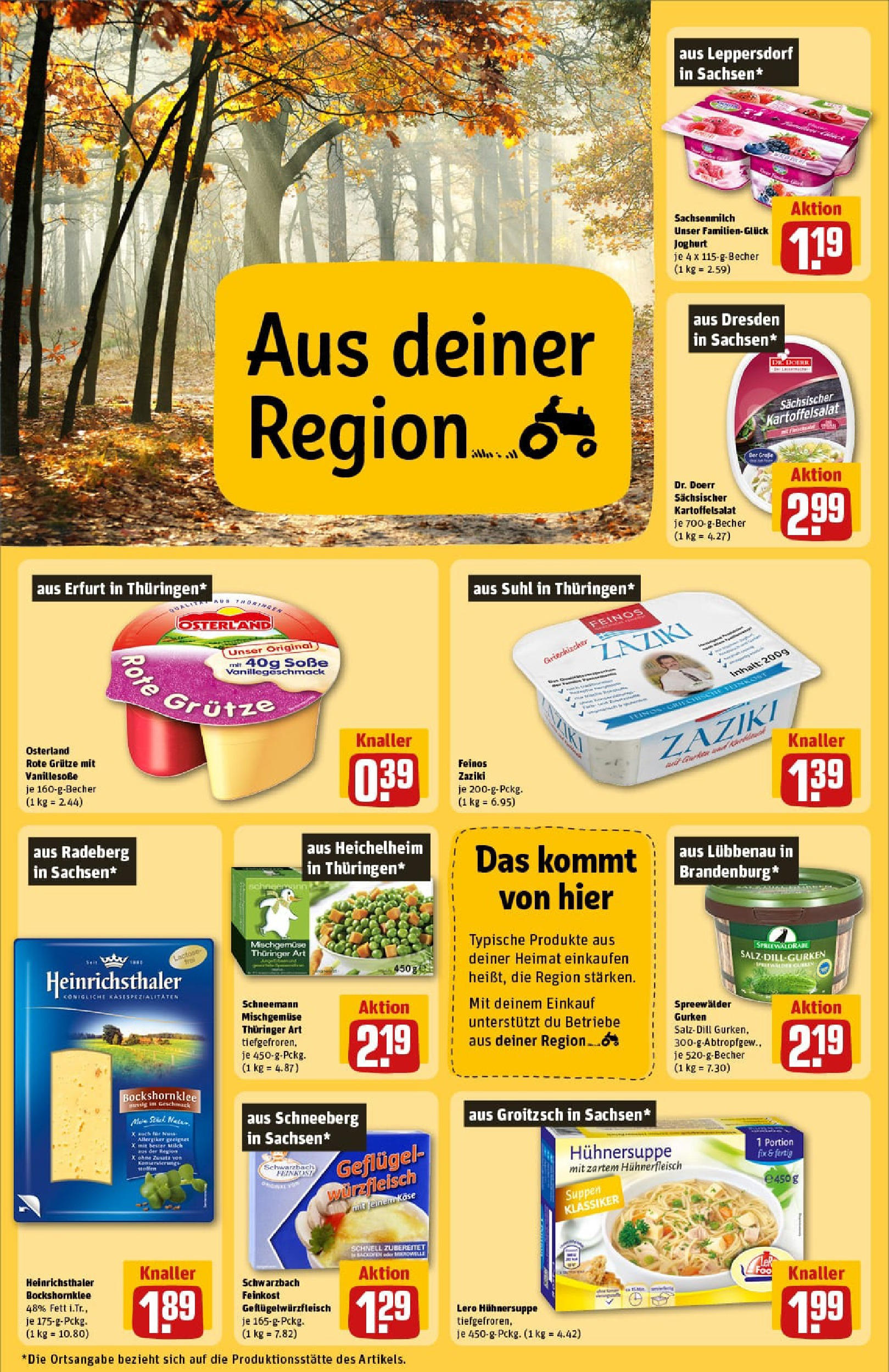 REWE Prospekt ab 28.09.2025 zum Blättern » Angebote | Seite: 28 | Produkte: Joghurt, Soße, Hühnerfleisch, Gurken