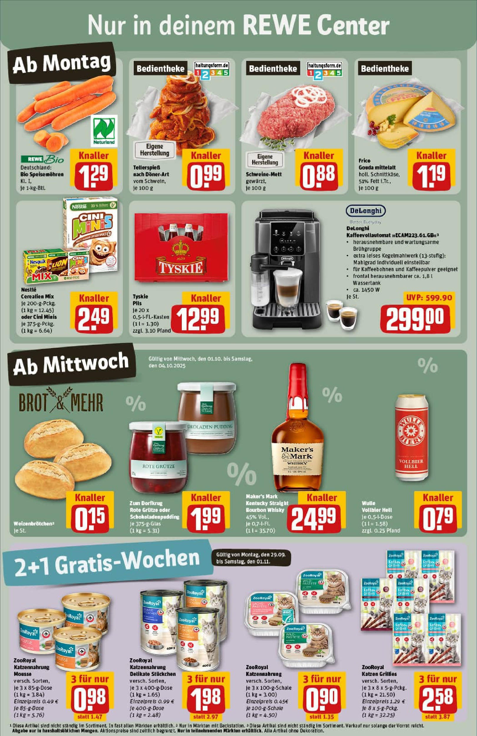 REWE Prospekt ab 28.09.2025 zum Blättern » Angebote | Seite: 3 | Produkte: Nesquik, Pils, Brot, Whiskey