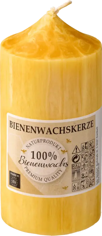 Dekorieren & Einrichten Kerze aus 100% Bienenwachs mit Struktur (12 cm)