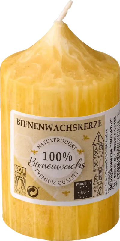 Dekorieren & Einrichten Kerze aus 100% Bienenwachs mit Struktur (8 cm)