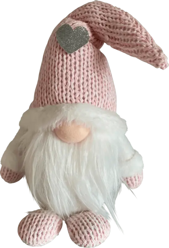 Dekorieren & Einrichten Stoffwichtel, gestrickte Mütze, Füße & Hände (33 cm), rosa