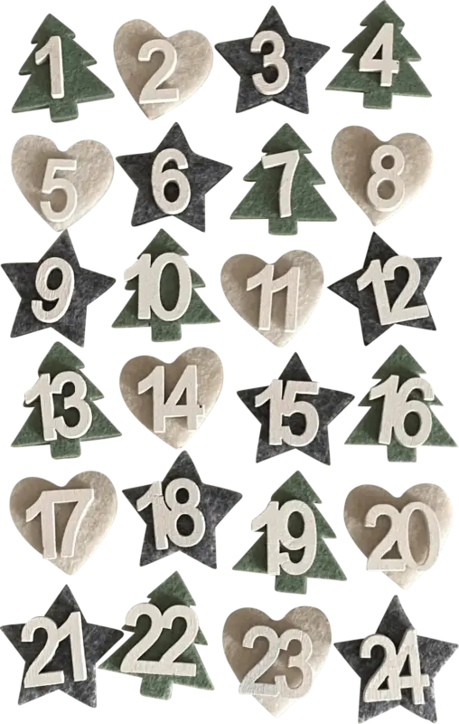 Dekorieren & Einrichten Adventskalenderzahlen aus Filz