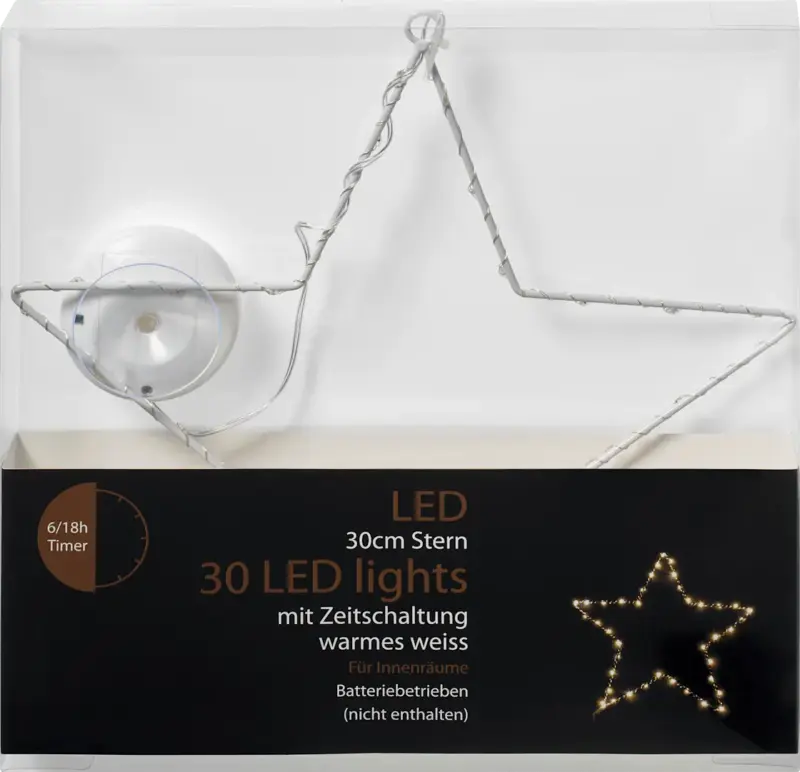 Dekorieren & Einrichten LED Metallstern, weiß, warmweiß (30er)