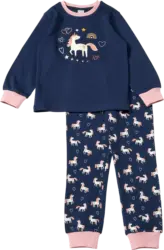 ALANA Schlafanzug mit Glow-in-the-Dark Einhorn-Motiv, blau, Gr. 104