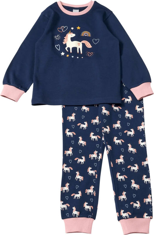 ALANA Schlafanzug mit Glow-in-the-Dark Einhorn-Motiv, blau, Gr. 98