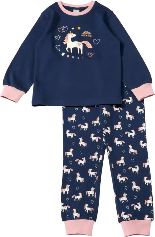 ALANA Schlafanzug mit Glow-in-the-Dark Einhorn-Motiv, blau, Gr. 104