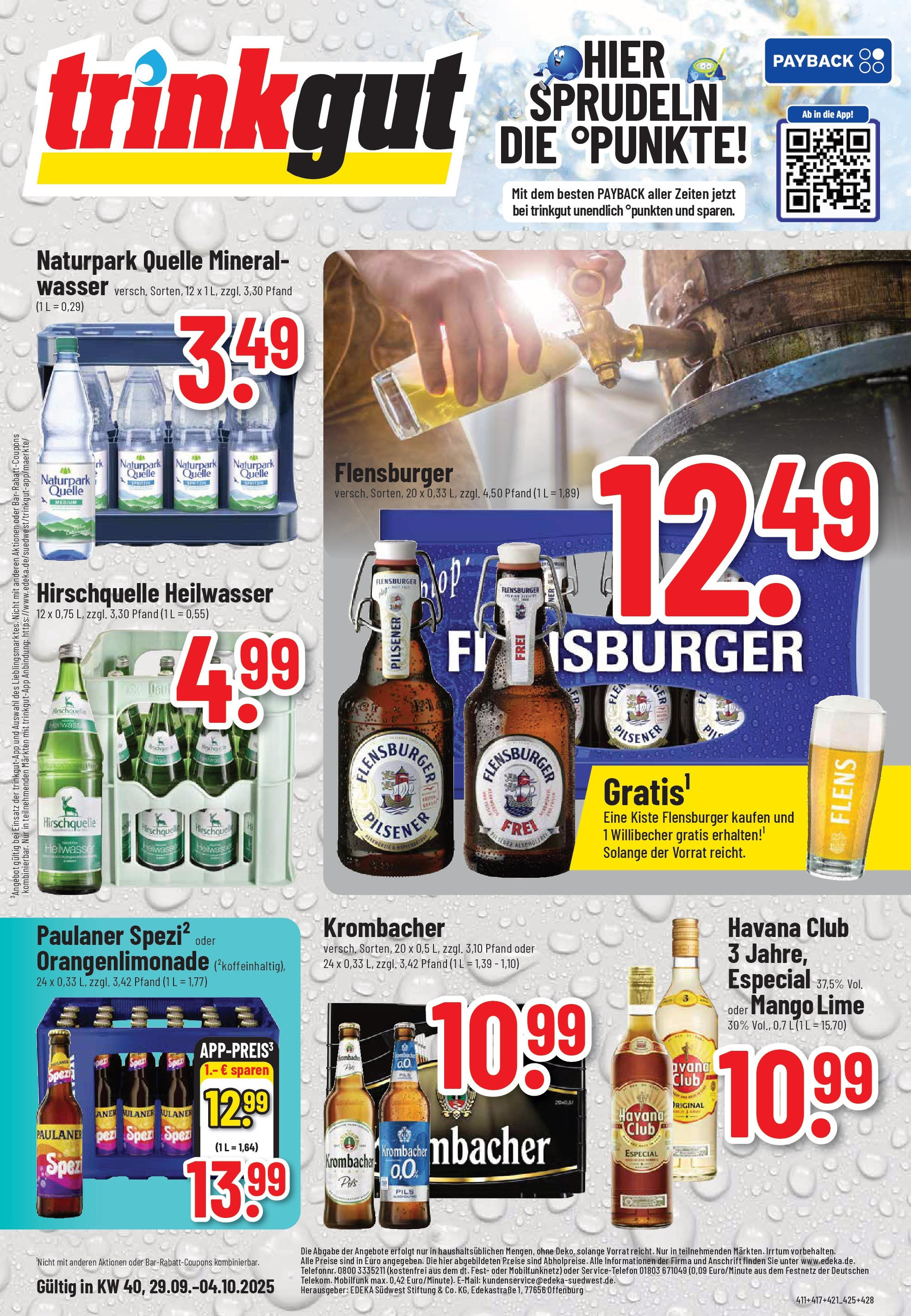 Trinkgut - trinkgut: Wochenangebote (ab 28.09.2025) » Angebote online | Seite: 1 | Produkte: Havana club, Flensburger, Mango, Krombacher
