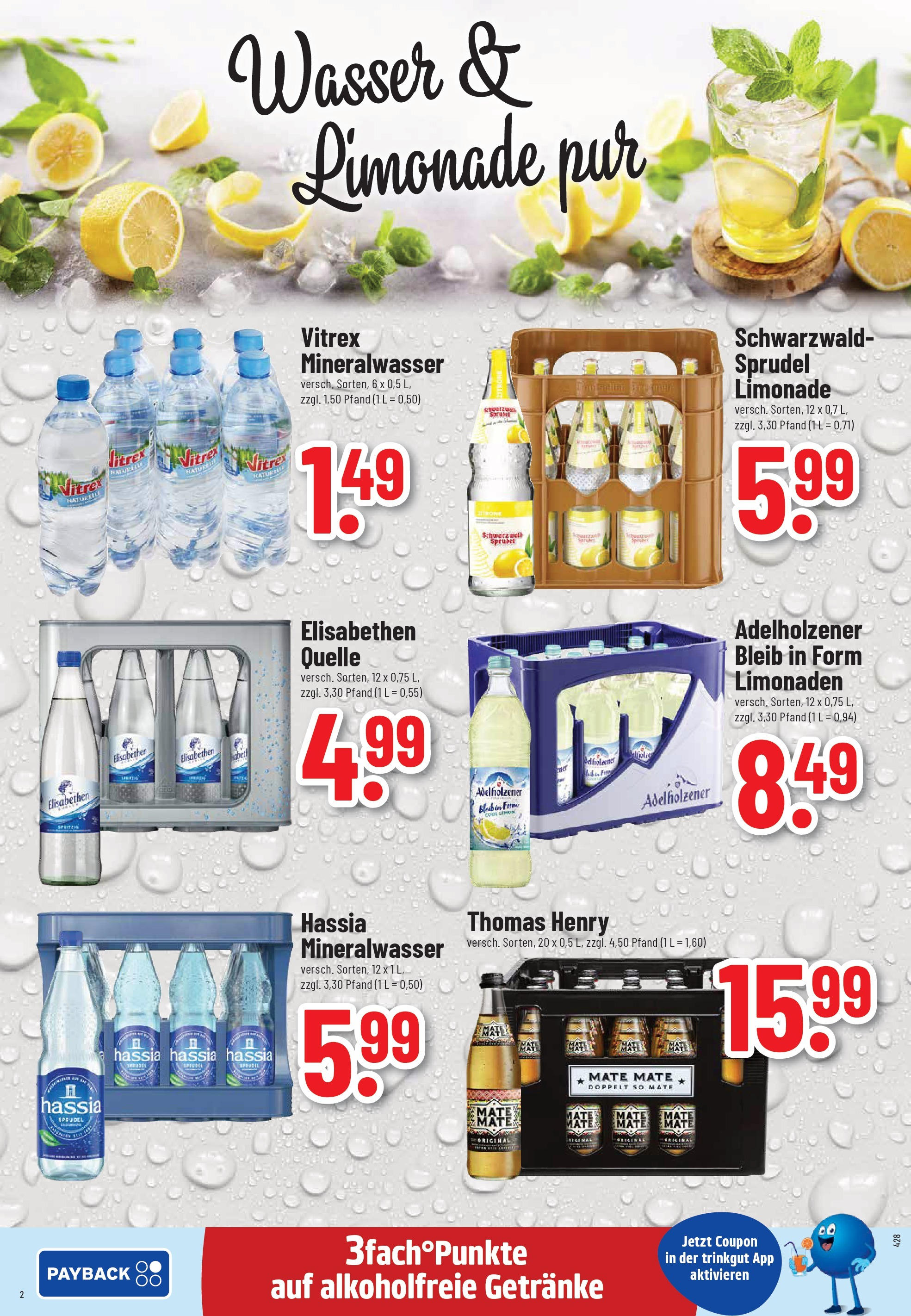 Trinkgut - trinkgut: Wochenangebote (ab 28.09.2025) » Angebote online | Seite: 2 | Produkte: Adelholzener, Limonade, Mineralwasser, Wasser
