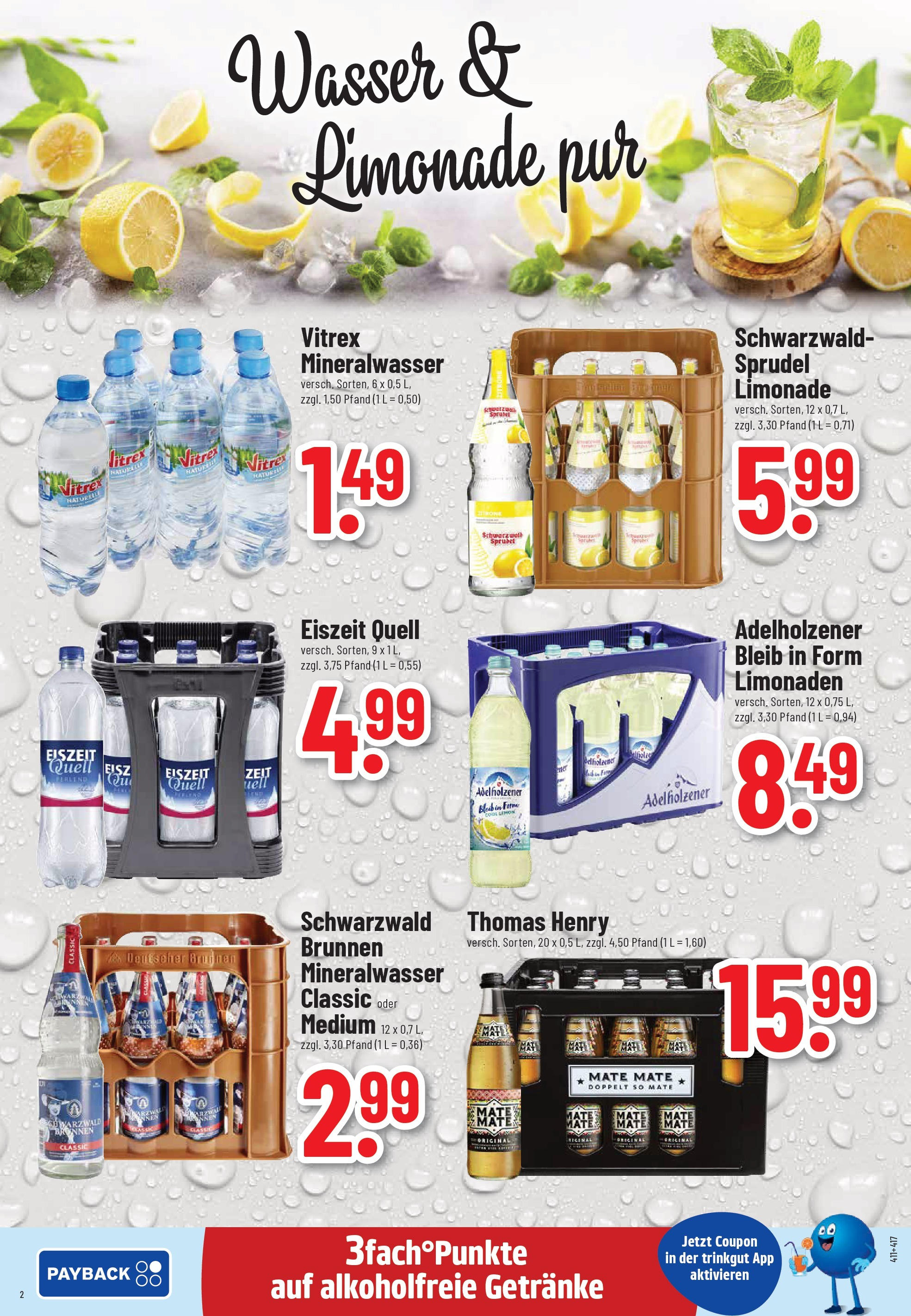 Trinkgut - trinkgut: Wochenangebote (ab 28.09.2025) » Angebote online | Seite: 2 | Produkte: Adelholzener, Limonade, Mineralwasser, Wasser