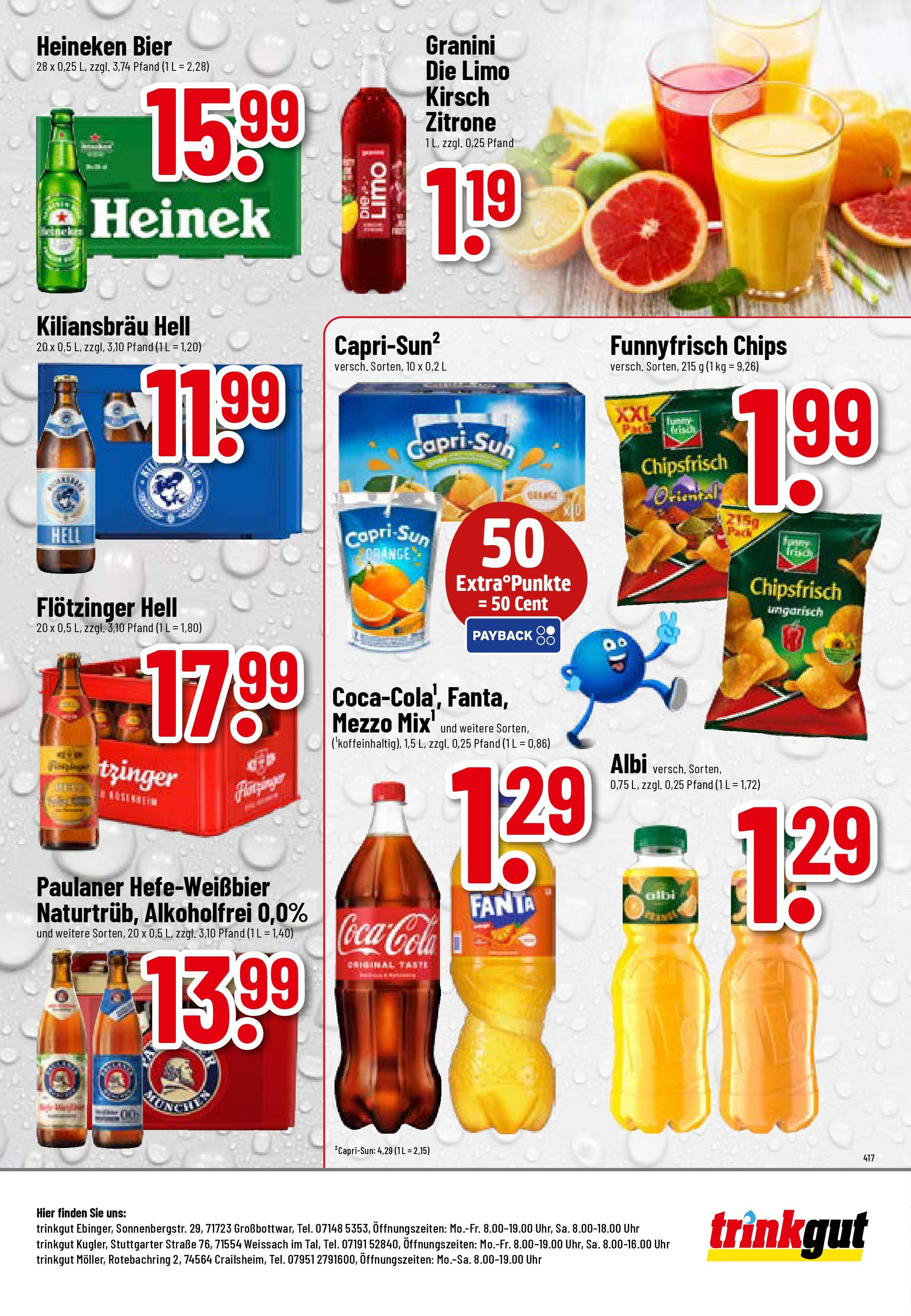 Trinkgut - trinkgut: Wochenangebote (ab 28.09.2025) » Angebote online | Seite: 8 | Produkte: Fanta, Cola, Heineken, Uhr