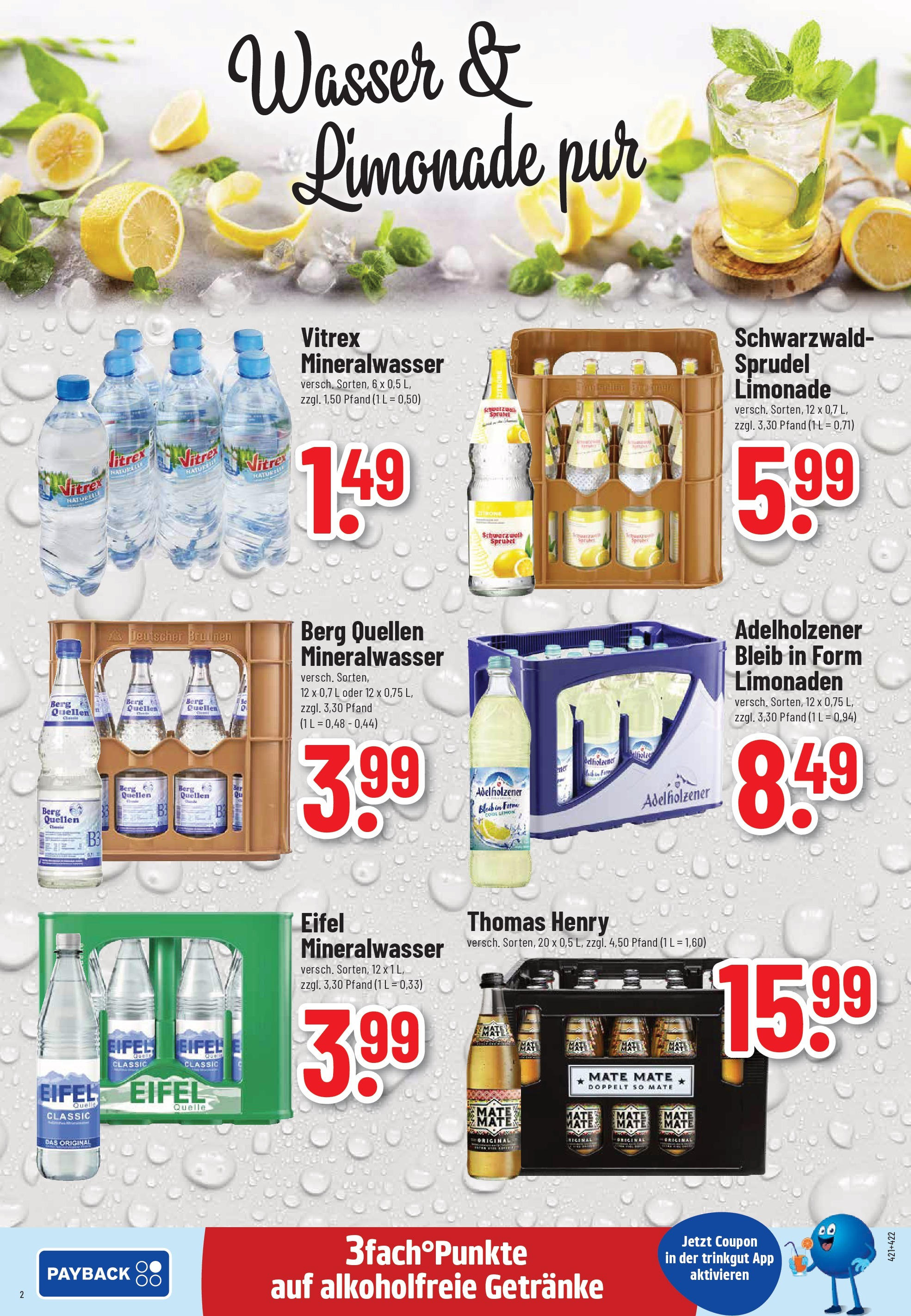 Trinkgut - trinkgut: Wochenangebote (ab 28.09.2025) » Angebote online | Seite: 2 | Produkte: Adelholzener, Limonade, Mineralwasser, Wasser