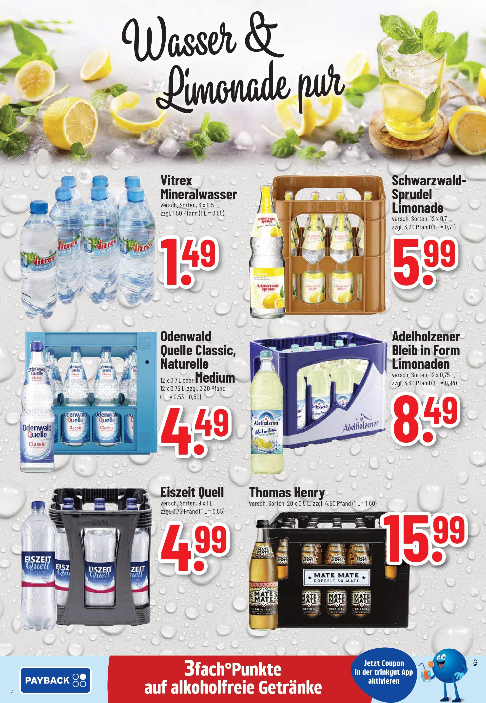 Trinkgut - trinkgut: Wochenangebote (ab 28.09.2025) » Angebote online | Seite: 2 | Produkte: Adelholzener, Limonade, Mineralwasser, Wasser