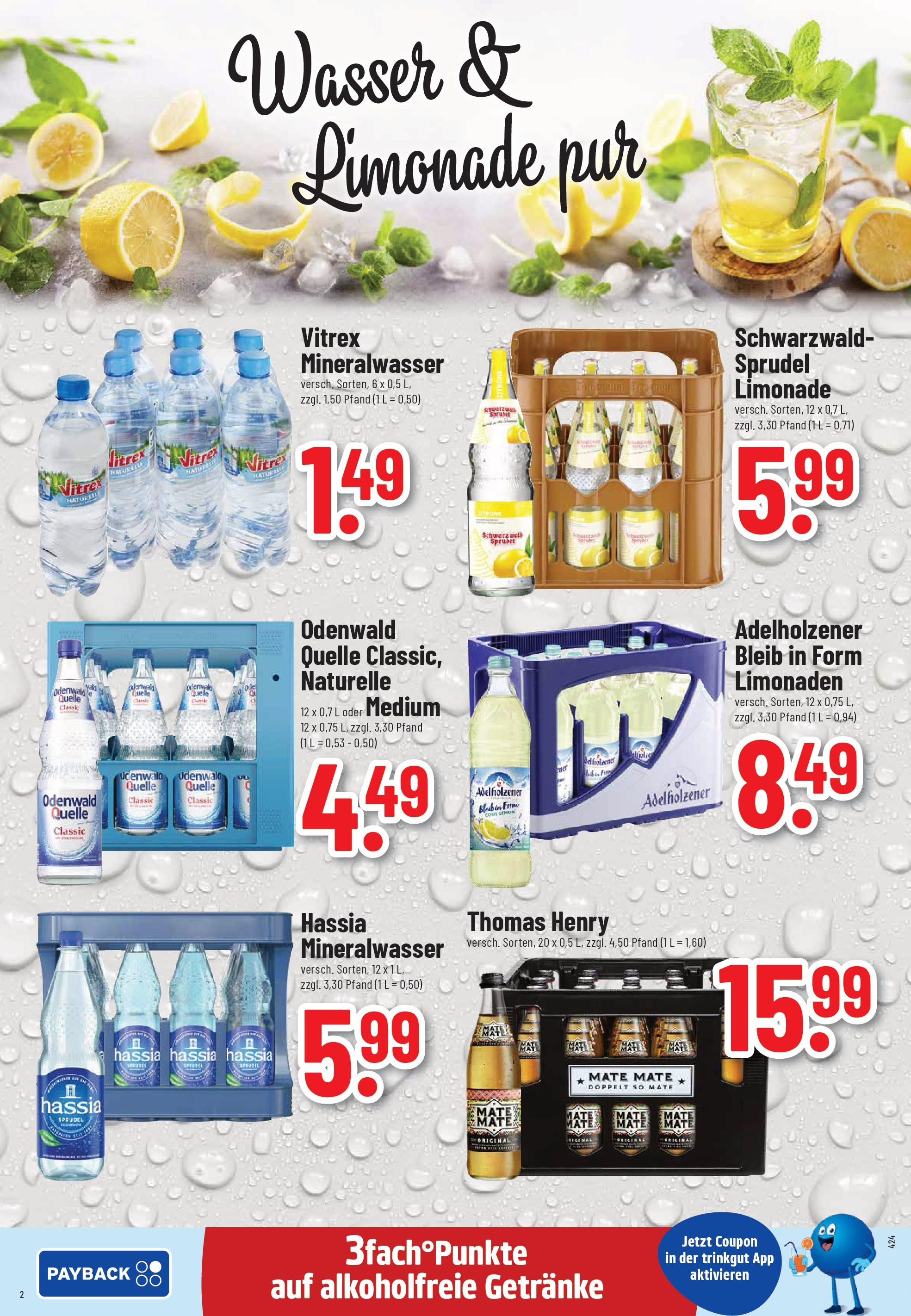 Trinkgut - trinkgut: Wochenangebote (ab 28.09.2025) » Angebote online | Seite: 2 | Produkte: Adelholzener, Limonade, Mineralwasser, Wasser