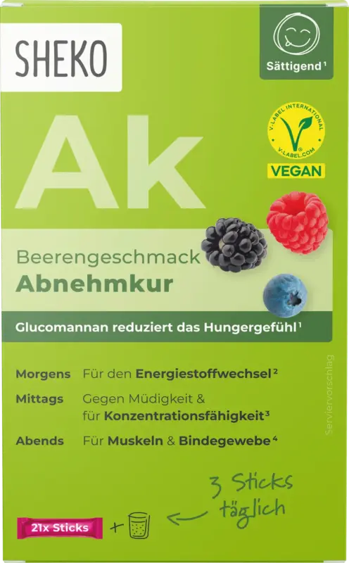 SHEKO Abnehmkur Sticks Beerengeschmack 21 St