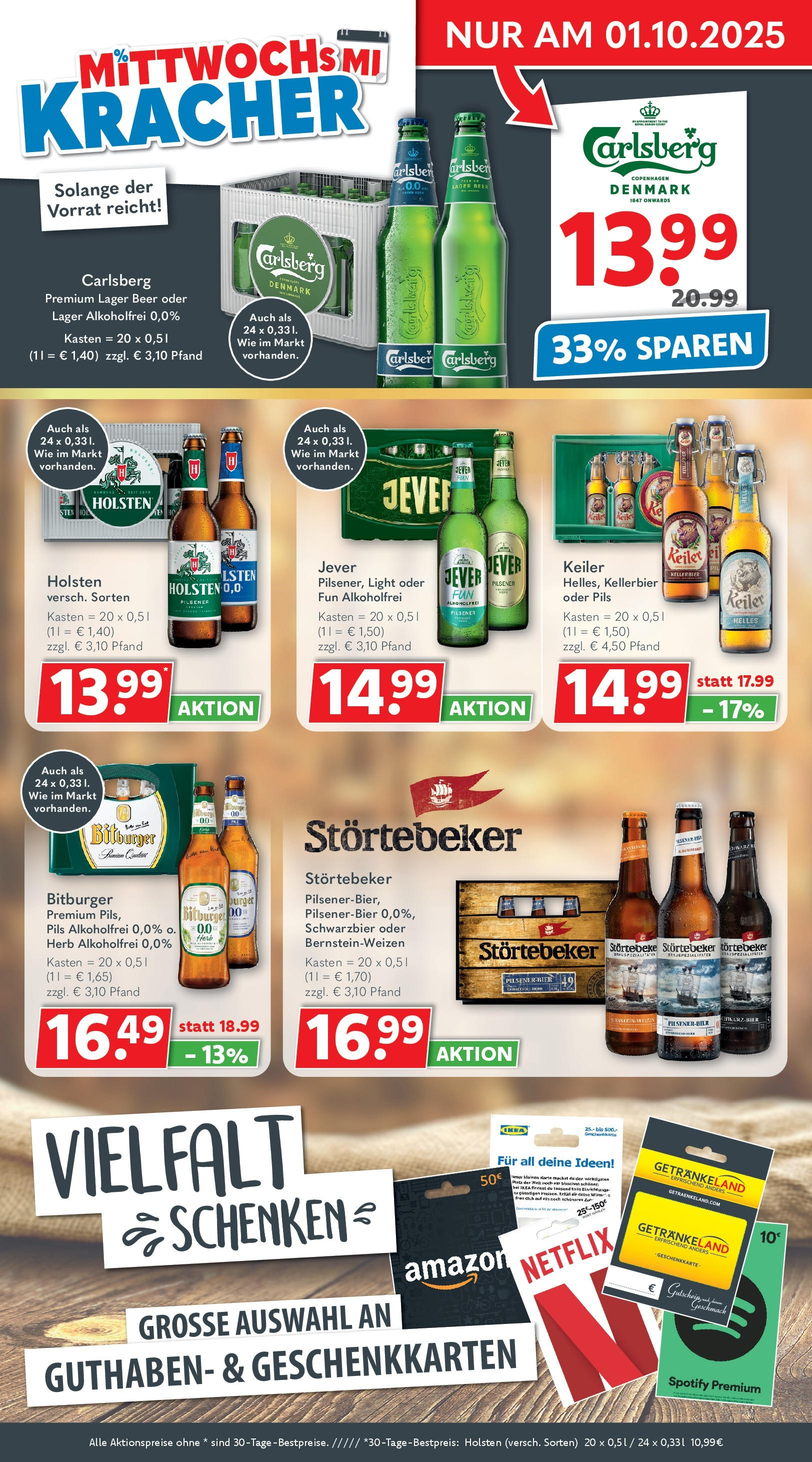 Getränkeland - Getränkeland: Getränkeangebote (ab 28.09.2025) zum Blättern | Seite: 2 | Produkte: Carlsberg, Burger, Holsten, Jever