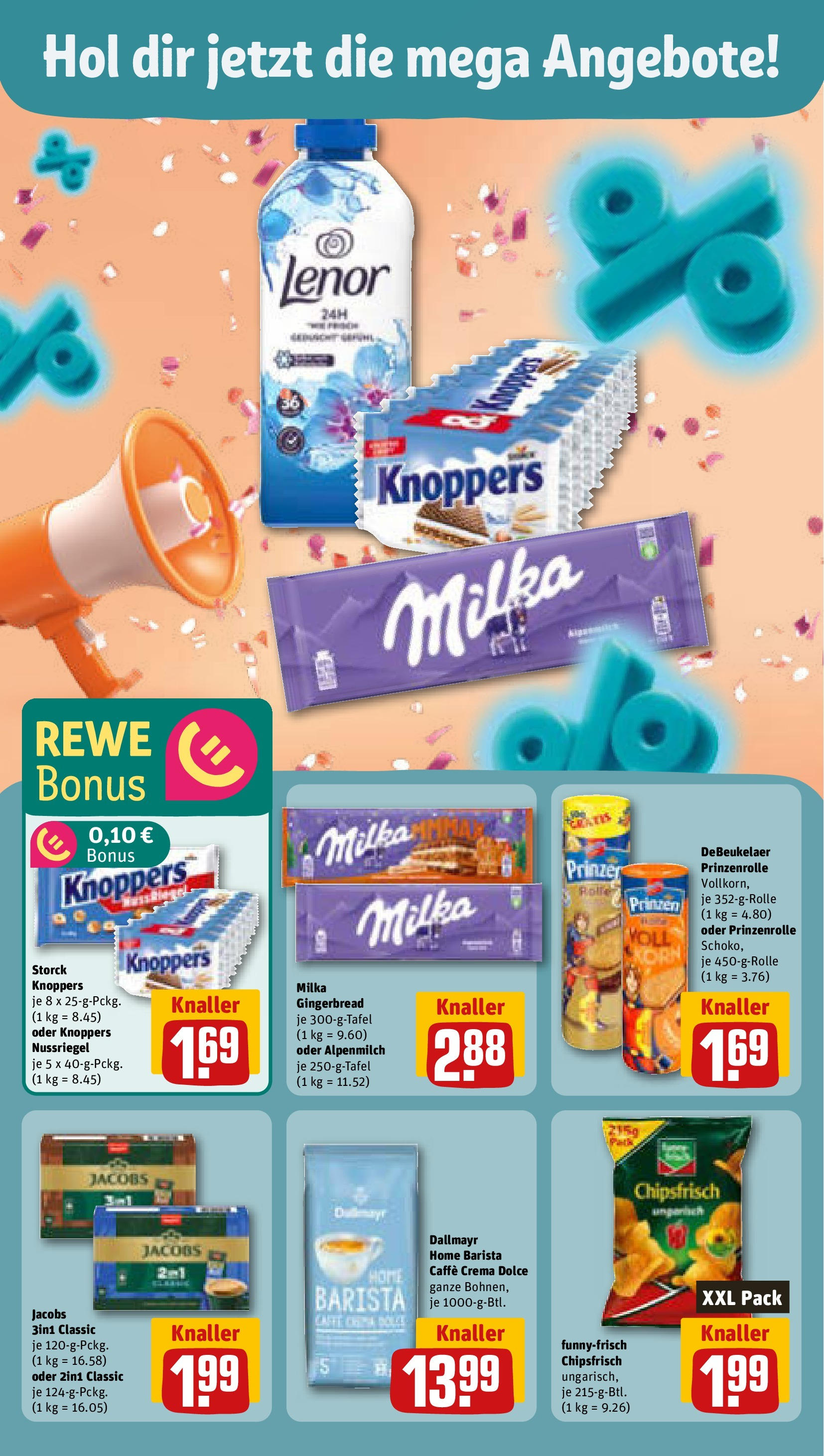 REWE Prospekt ab 28.09.2025 zum Blättern » Angebote | Seite: 6 | Produkte: Lenor, Milka, Dallmayr, Chips