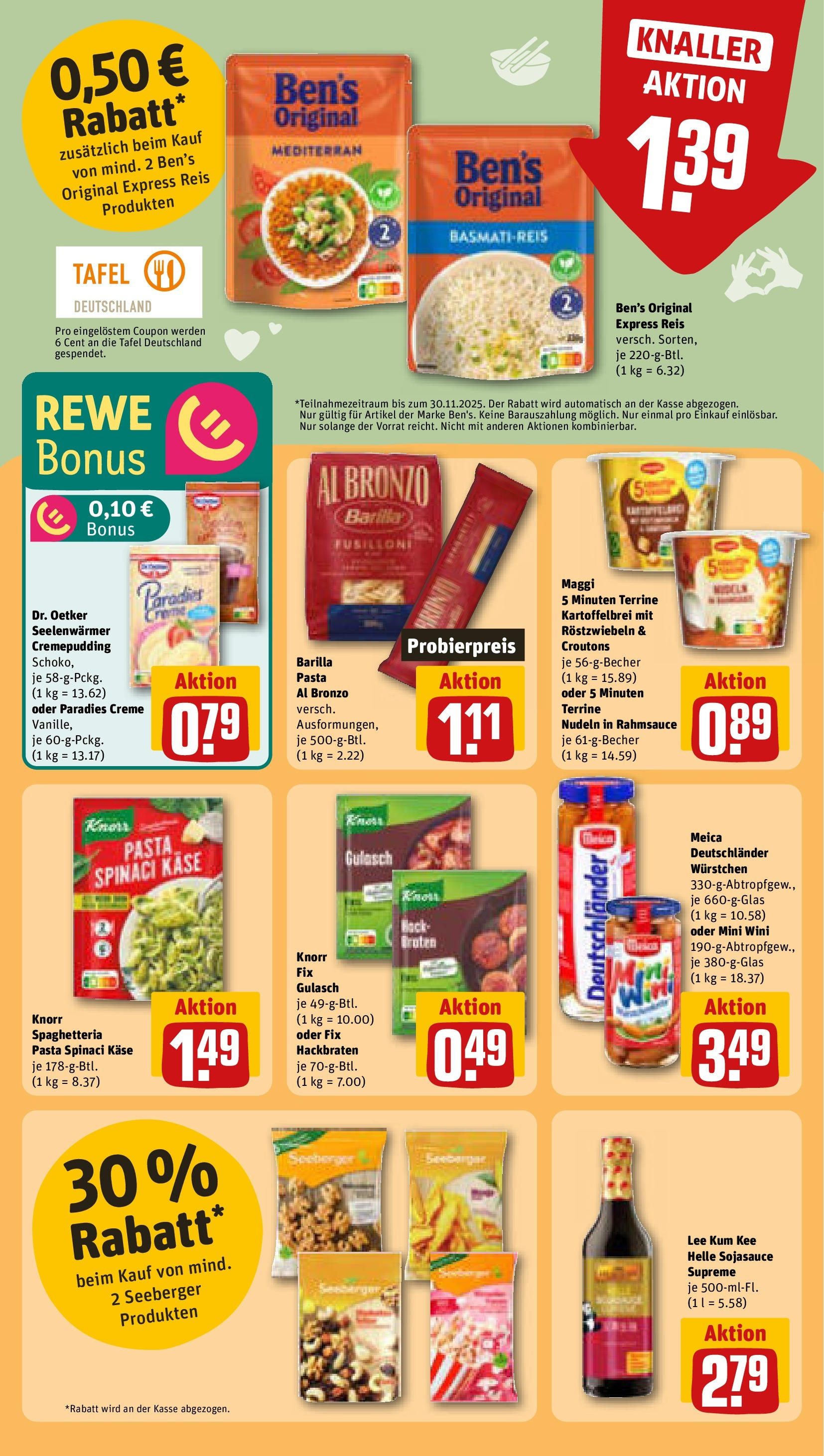 REWE Prospekt ab 28.09.2025 zum Blättern » Angebote | Seite: 20 | Produkte: Knorr fix, Gulasch, Nudeln, Maggi 5 minuten terrine