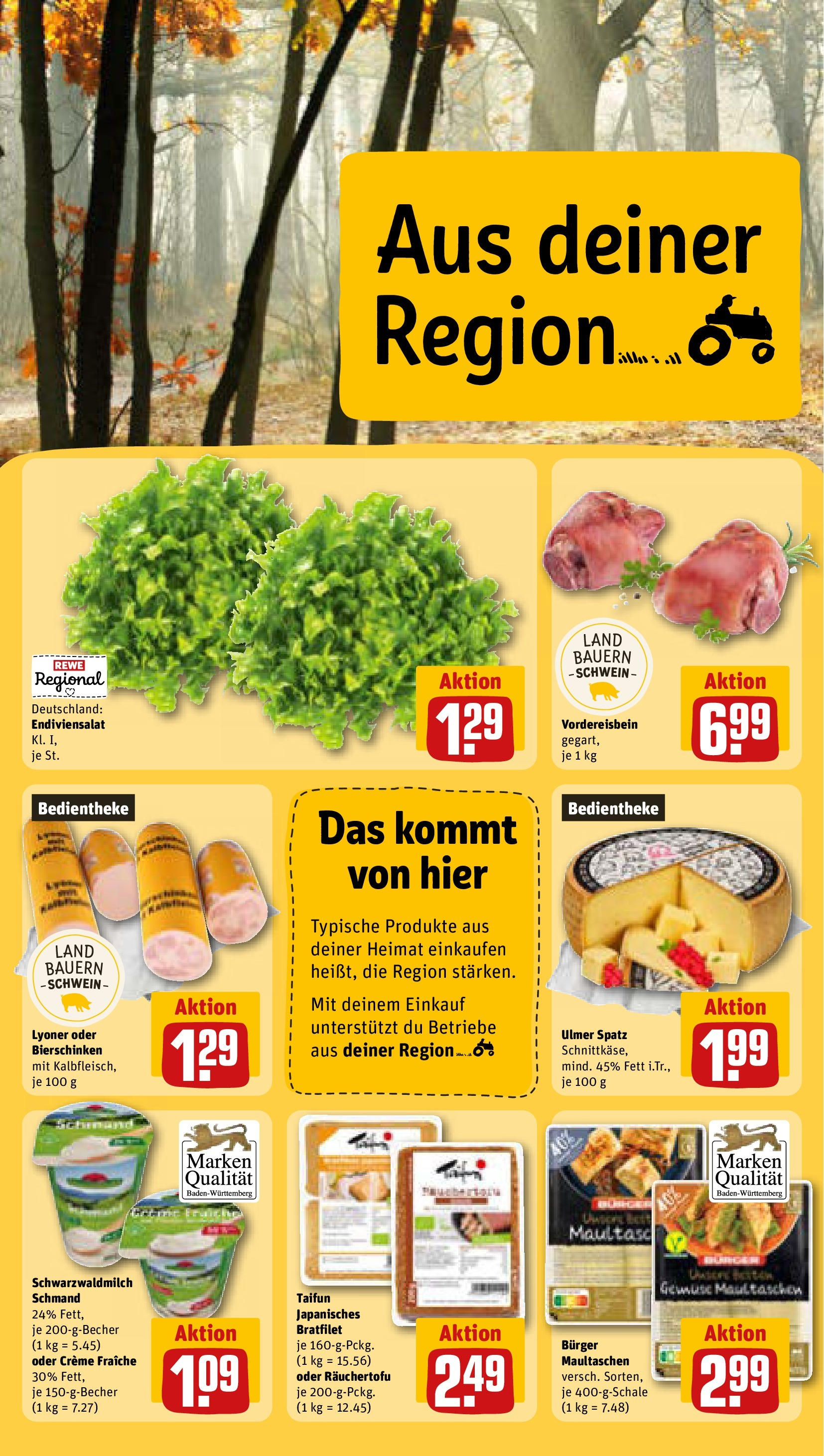 REWE Prospekt ab 28.09.2025 zum Blättern » Angebote | Seite: 22 | Produkte: Burger, Creme, Maultaschen