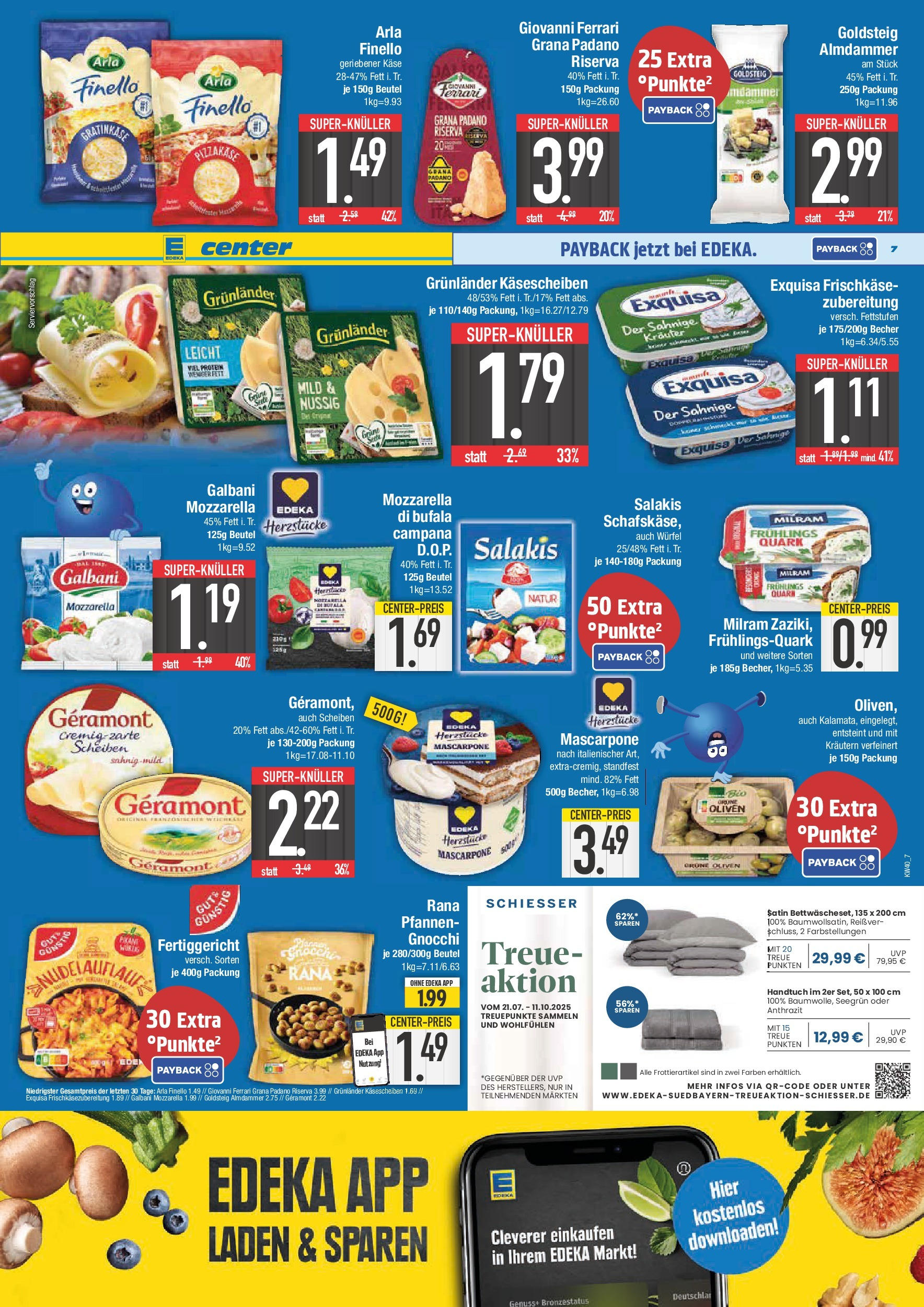 Edeka prospekt Schwabmünchen	 (ab 28.09.2025) » Angebote Online | Seite: 7 | Produkte: Quark, Exquisa frischkase, Milram, Salakis