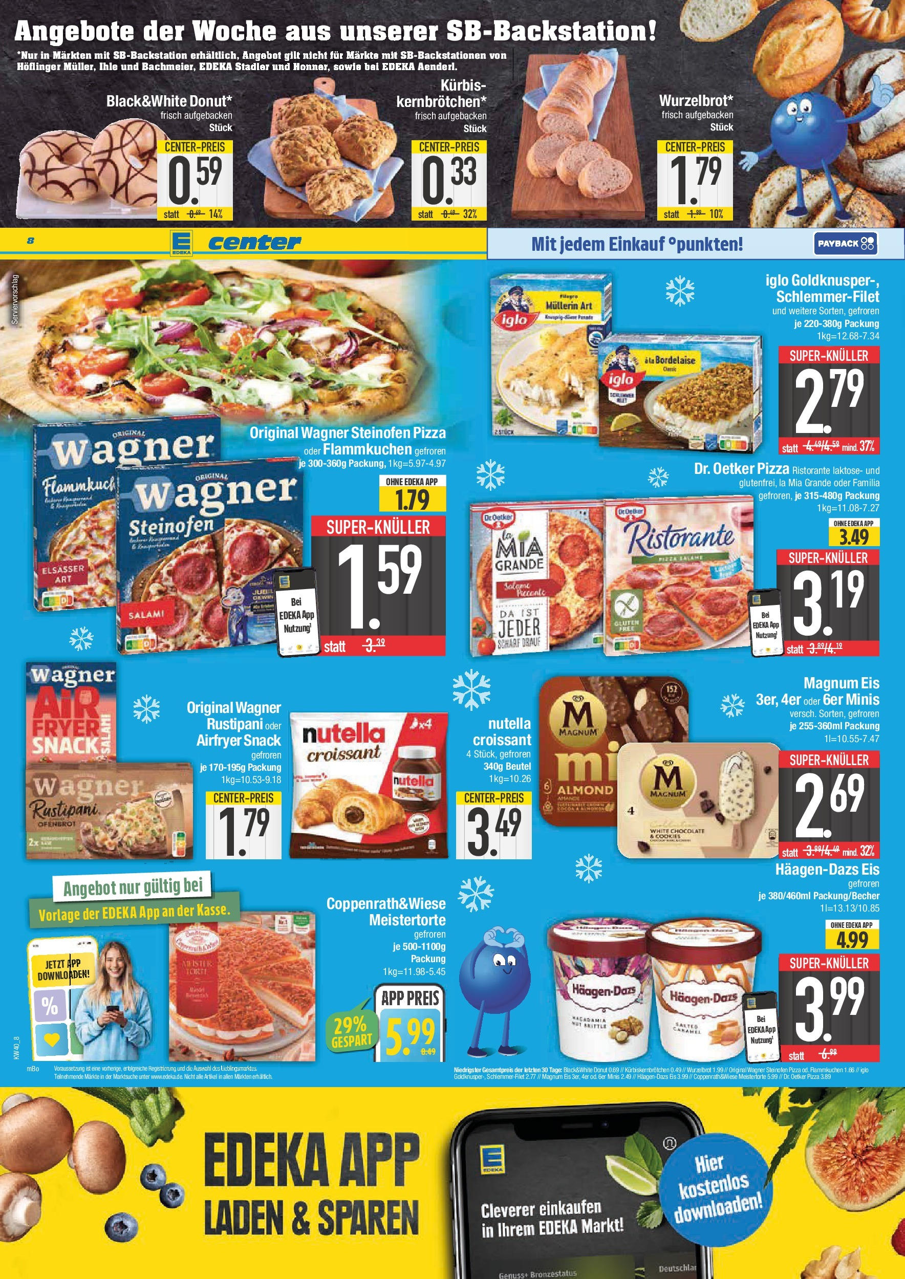 Edeka prospekt Schwabmünchen	 (ab 28.09.2025) » Angebote Online | Seite: 8 | Produkte: Iglo, Croissant, Nutella, Eis