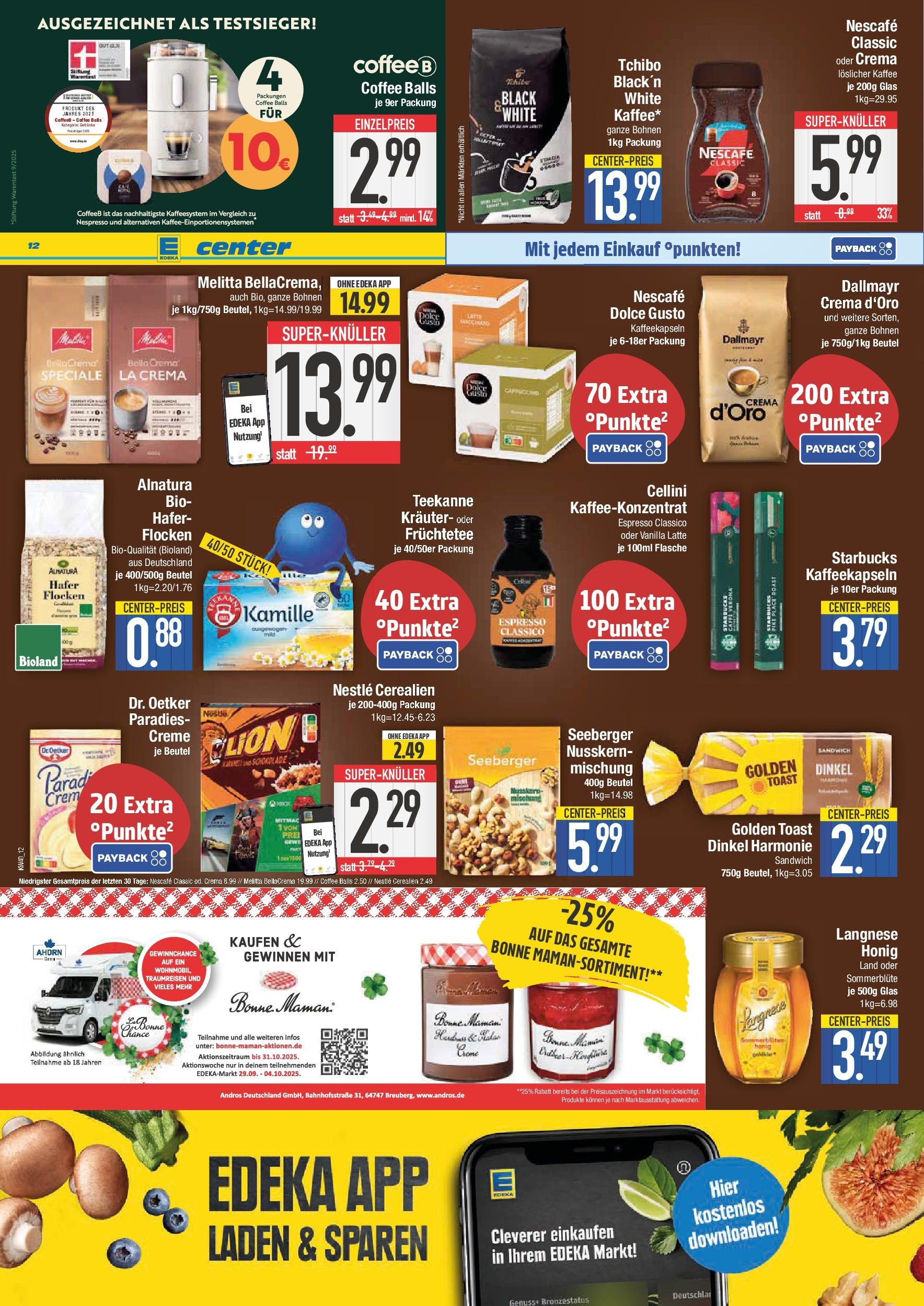 Edeka prospekt Schwabmünchen	 (ab 28.09.2025) » Angebote Online | Seite: 12 | Produkte: Melitta, Langnese, Nescafe, Nescafe classic