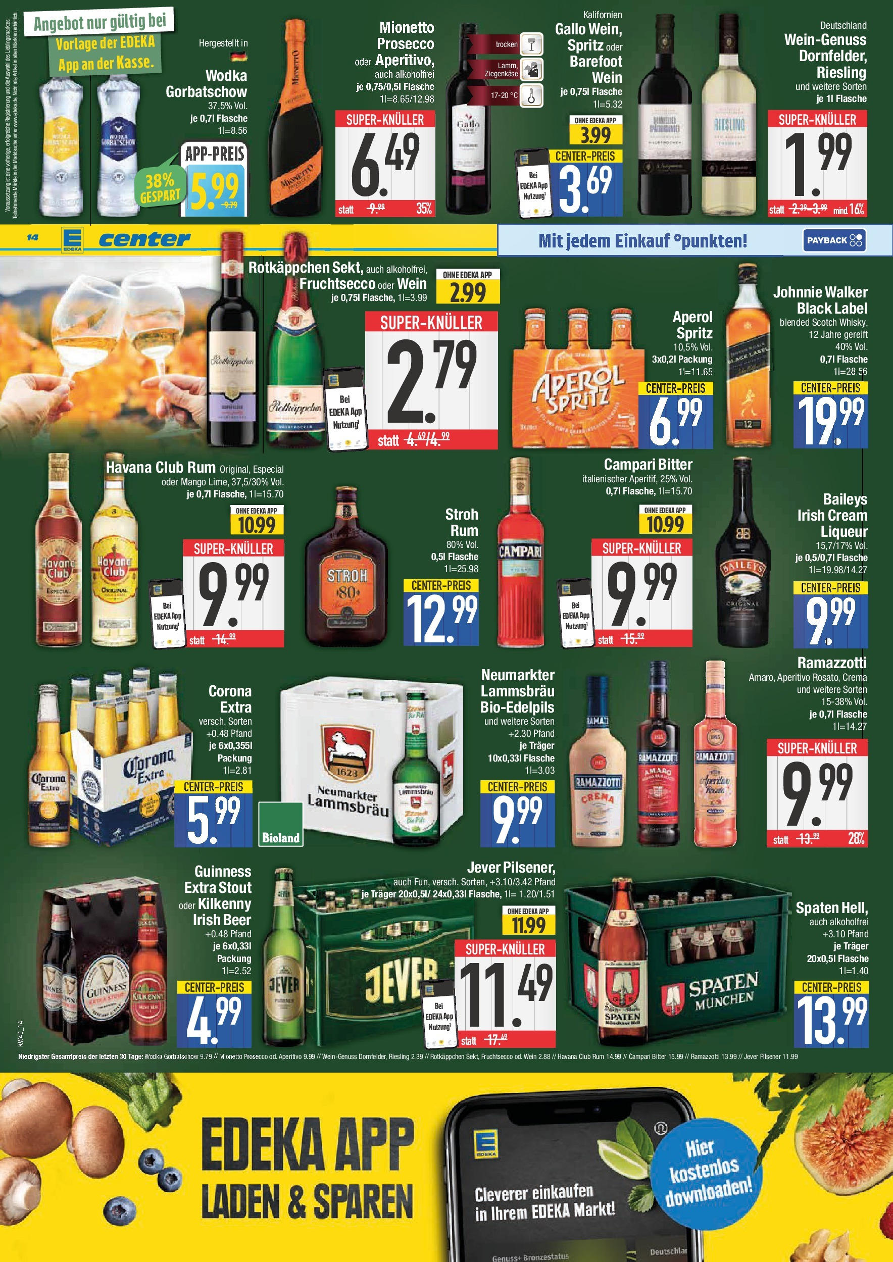 Edeka prospekt Schwabmünchen	 (ab 28.09.2025) » Angebote Online | Seite: 14 | Produkte: Rum, Mango, Baileys, Wodka